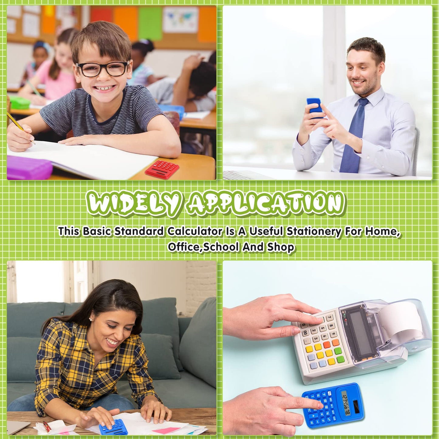 LEIFIDE 24 Pack Pocket Calculator Small Bulk Basic 4 Function Calculator 8 Digit Display Battery Powered for Desktop Home Office School Student Kids(Classic Colors)