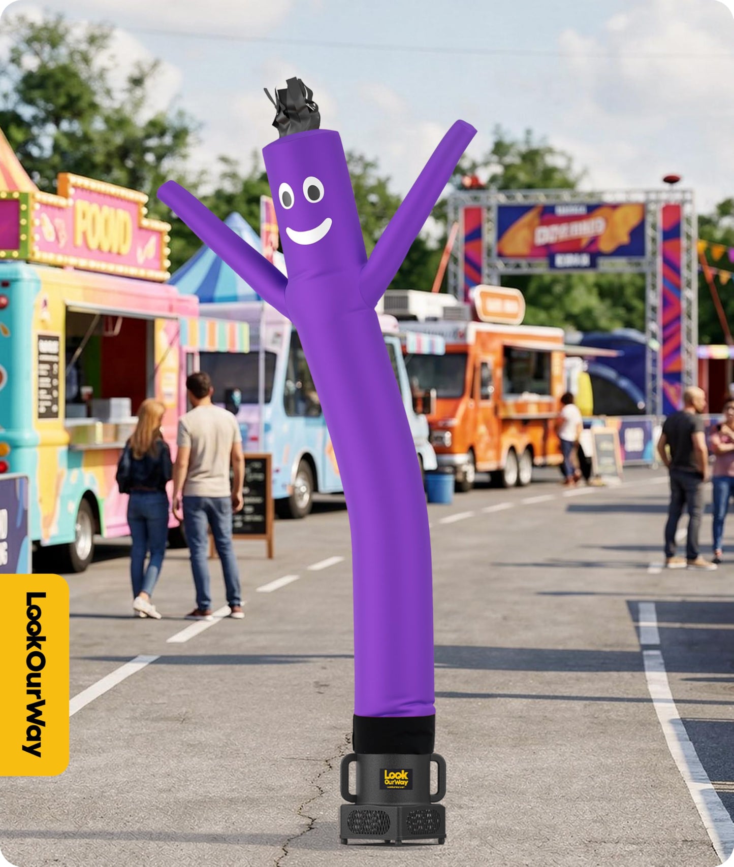 LookOurWay Air Dancers Wacky Waving Inflatable Tube Man Attachment - 7 Feet Tall Advertising Air Dancer Waving Man Inflatable Tube Guy - Blower Not Included - Purple