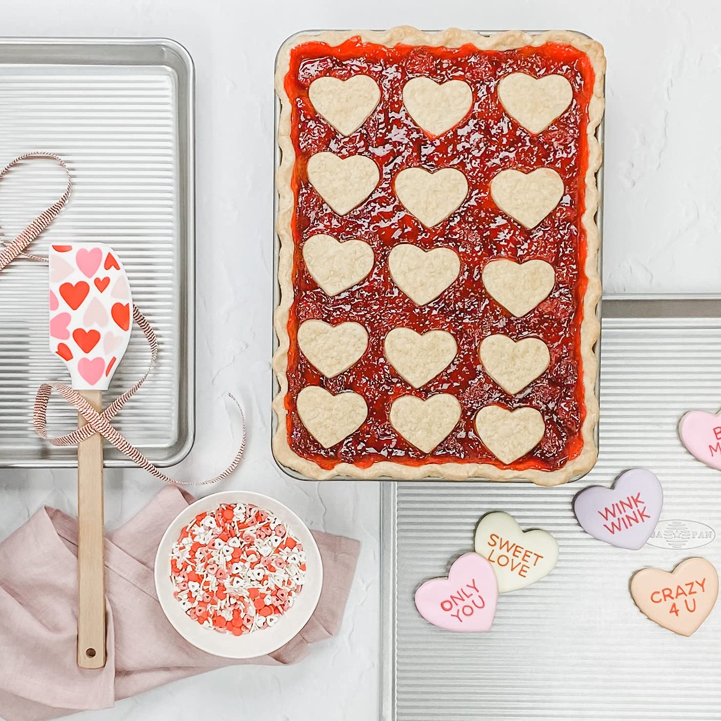 USA Pans 1300ST Bakeware Half Sheet Pan, Set of 2 Aluminized Steel Set of 2 Half Sheet Pan