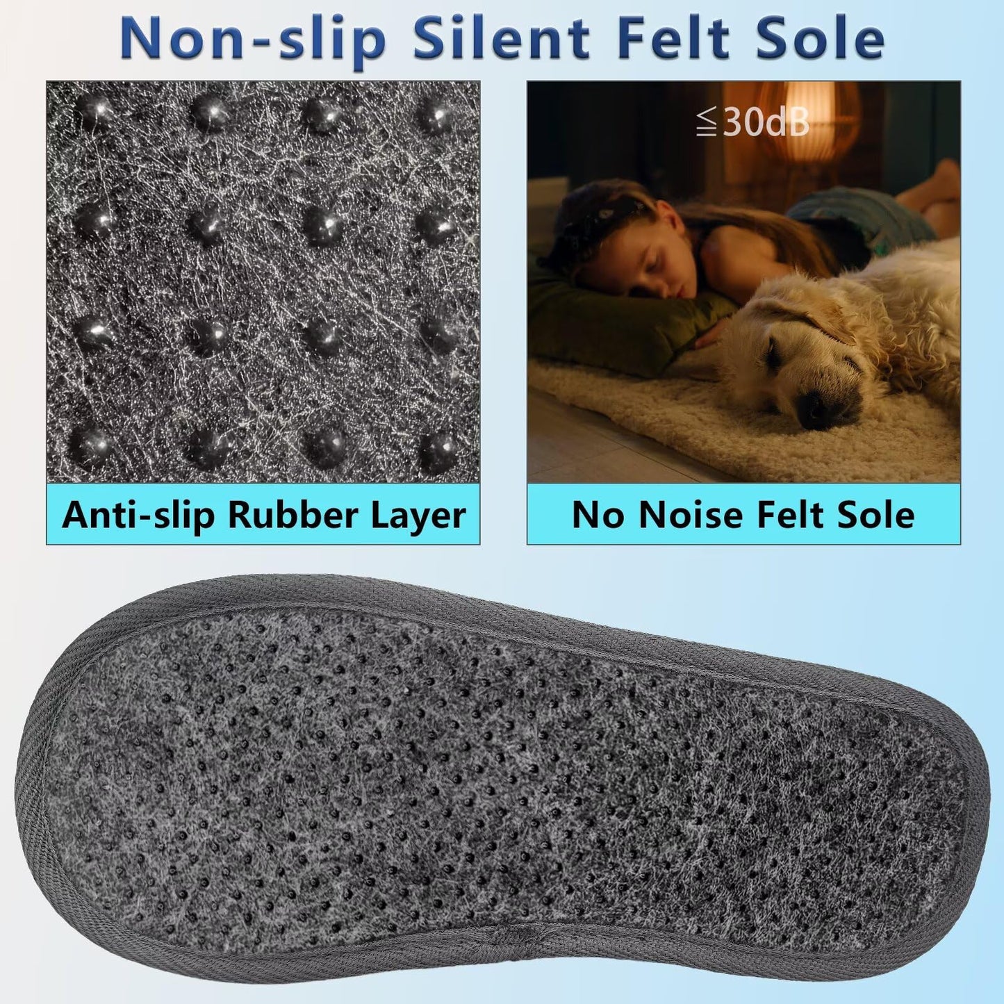 BUGUKI House Slippers for Guests Non-Disposable Washable Spa Slippers Set Non-Slip Felt Slippers for Spa, Hotel, Party Guest and Travel, Set of 6 Pairs, 6-14 Women/4-13.5 Men