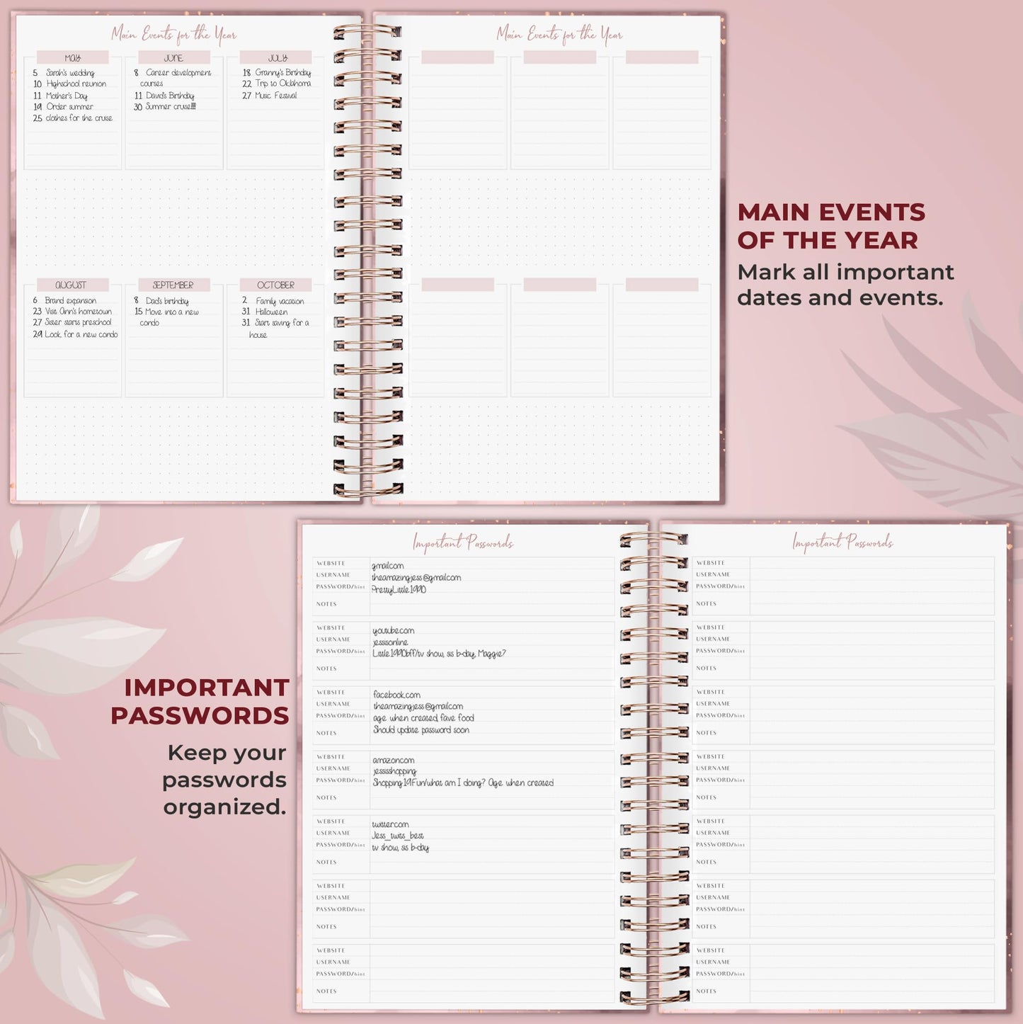 PLANBERRY Large Hourly Schedule Planner Premium – Undated Hourly Schedule & Budget Organizer for Time Management – Productivity Journal with Habit Tracker – 8x10.4″ Hardcover (Rose Gold)