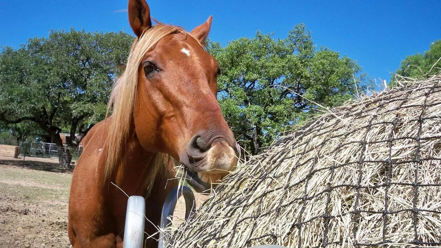 Round Bale Hay Nets for Horses 5ft x 4ft Large Round Bale Feeder Slower Feed Hay Net,1.5" Holes