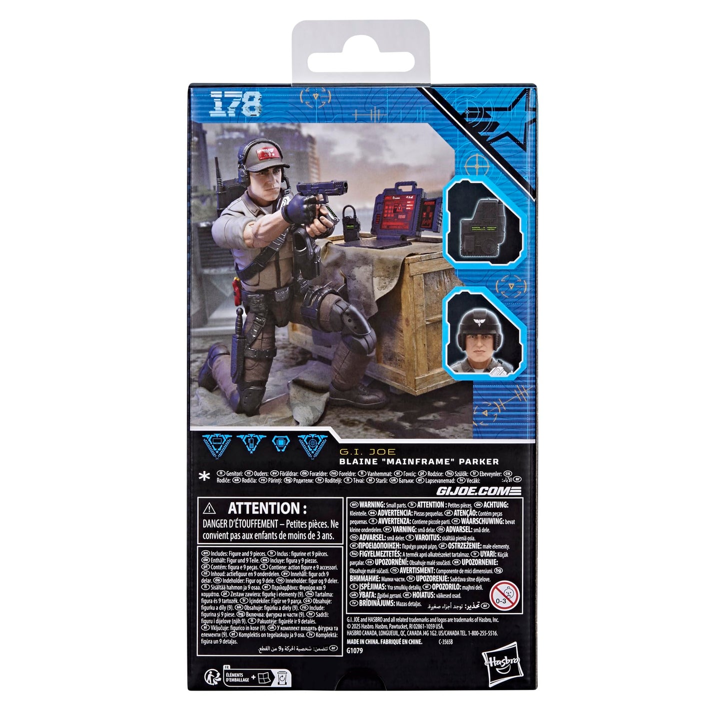 G.I. Joe Classified Series #178, Blaine “Mainframe” Parker, Collectible 6 Inch Action Figure with 9 Accessories