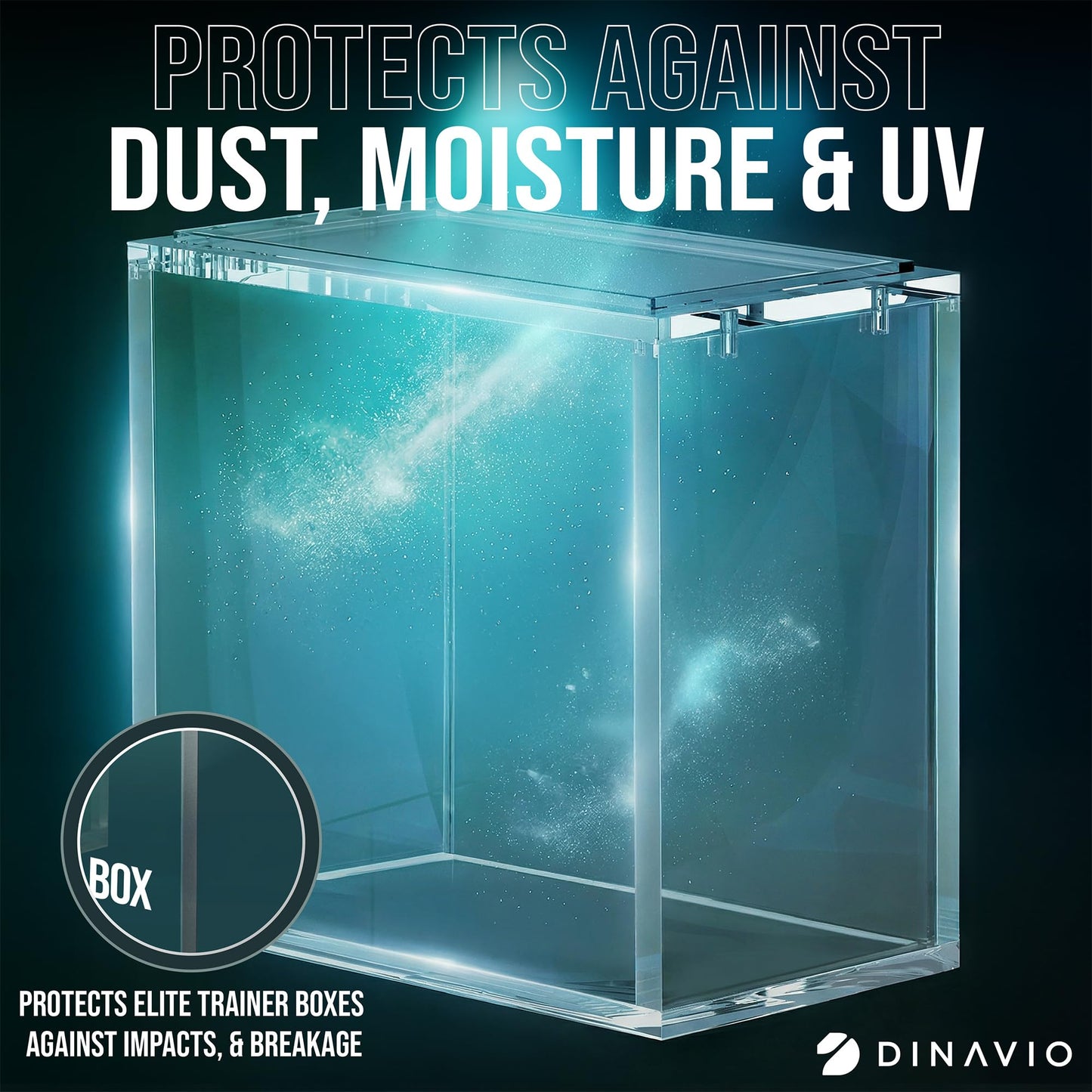 Dinavio Crafthouse Elite Trainer Box Acrylic Display Case Stackable - 8mm + 5mm Ultra Thick Acrylic with N52 Strong Magnets - ETB Case Protector - Compatible with Elite Trainer Boxes