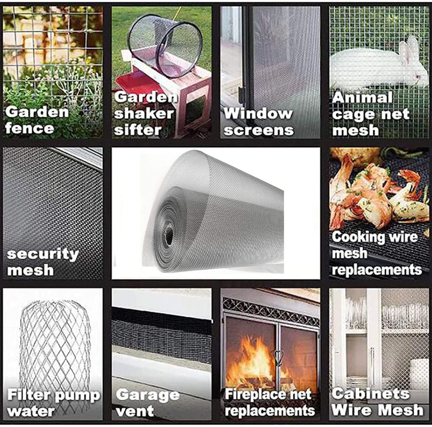304 Stainless Steel Woven Wire Mesh, Wire Mesh Window Screen Mesh, Prevent Mouse Mice Snakes Hornets Rodents Entering,Easy to Cut and Install,120X300CM47X118INCH