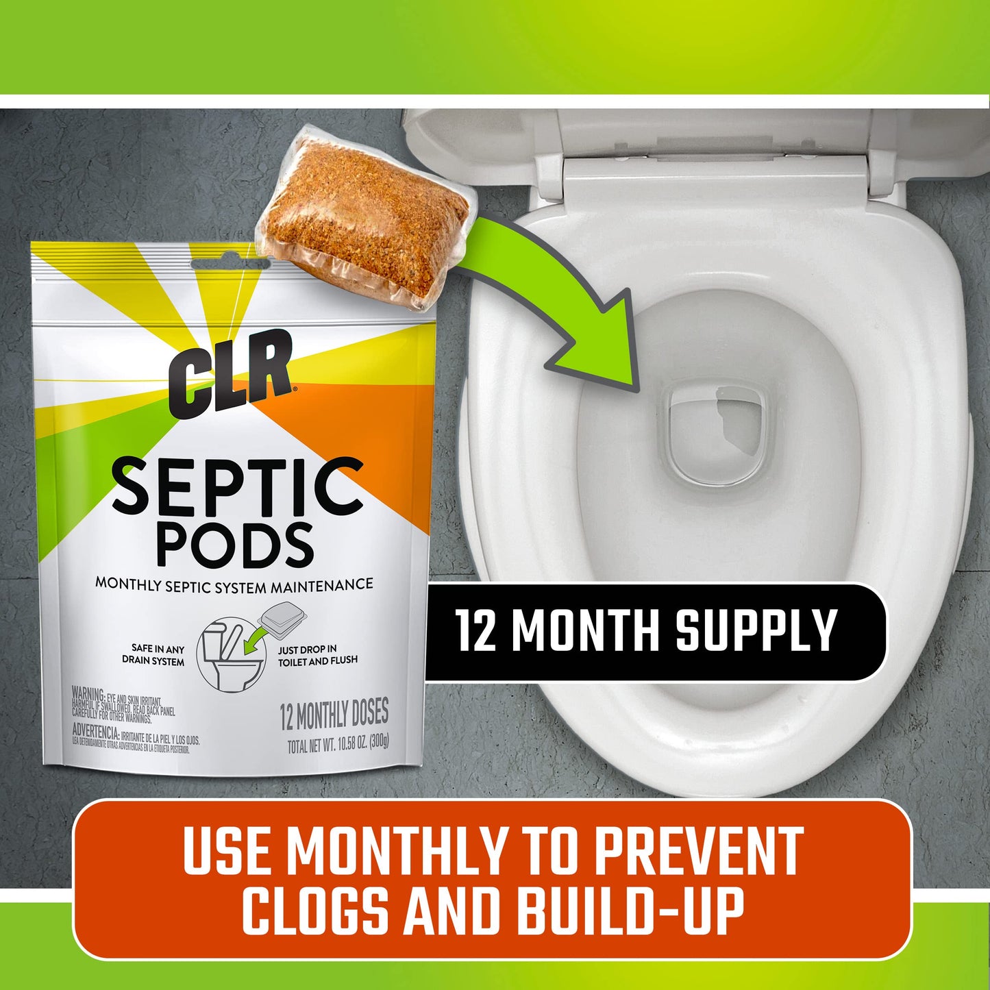CLR Septic Pods Monthly Septic Maintenance, 12 Pods