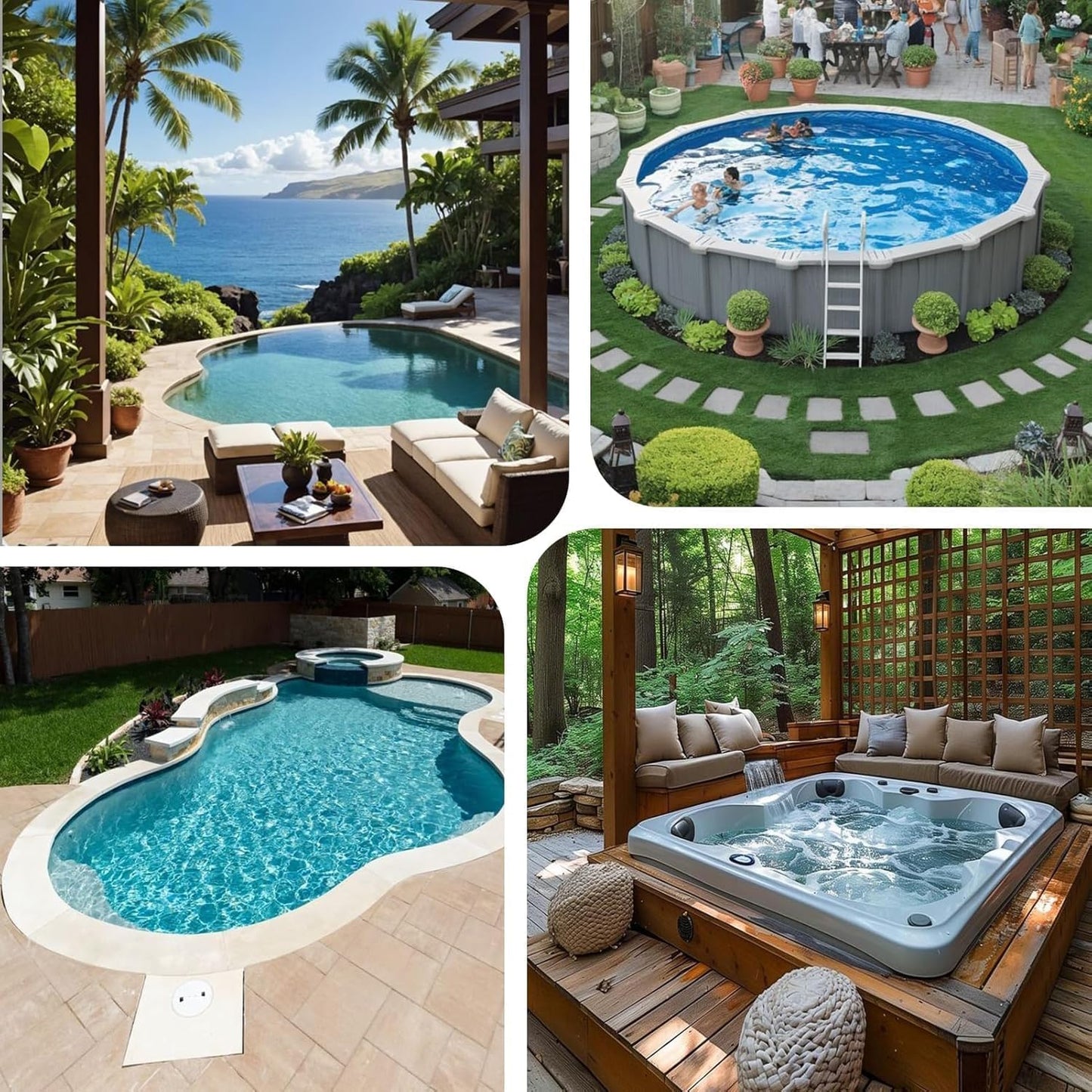 3-in-1 Cordless Rechargeable Pool Vacuum Cleaner – Handheld Design Perfect for Cleaning Spas, Hot Tubs and Small Pools, Removes Sand, Dirt and Debris with Ease