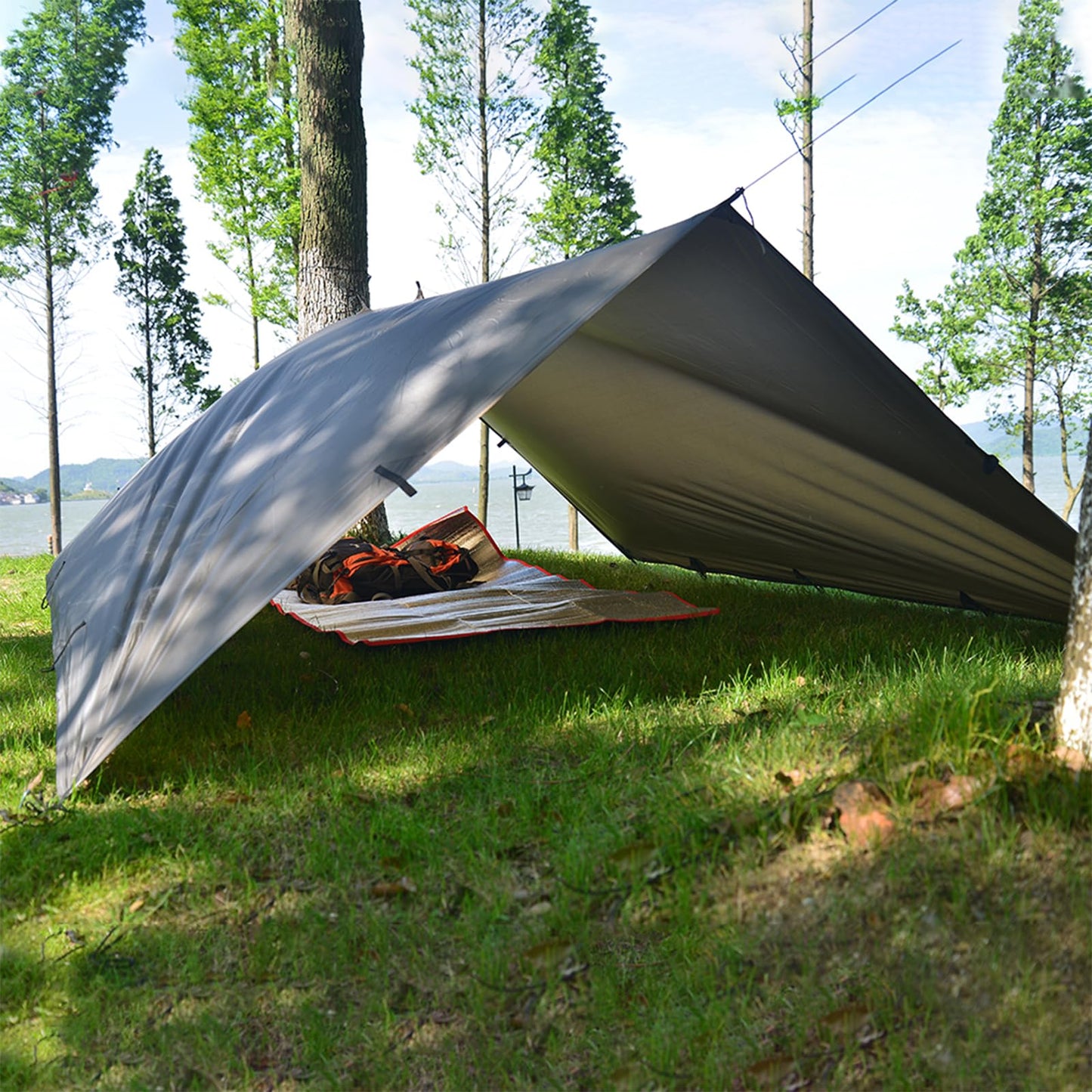 KALINCO 10X16.5FT Tent Tarp, Picnic Mat Camping Tarp Tent Hammock Tarp, pu Waterproof Camping tarp Tent Rain Fly Picnic Mat Survival Shelter Sunshade