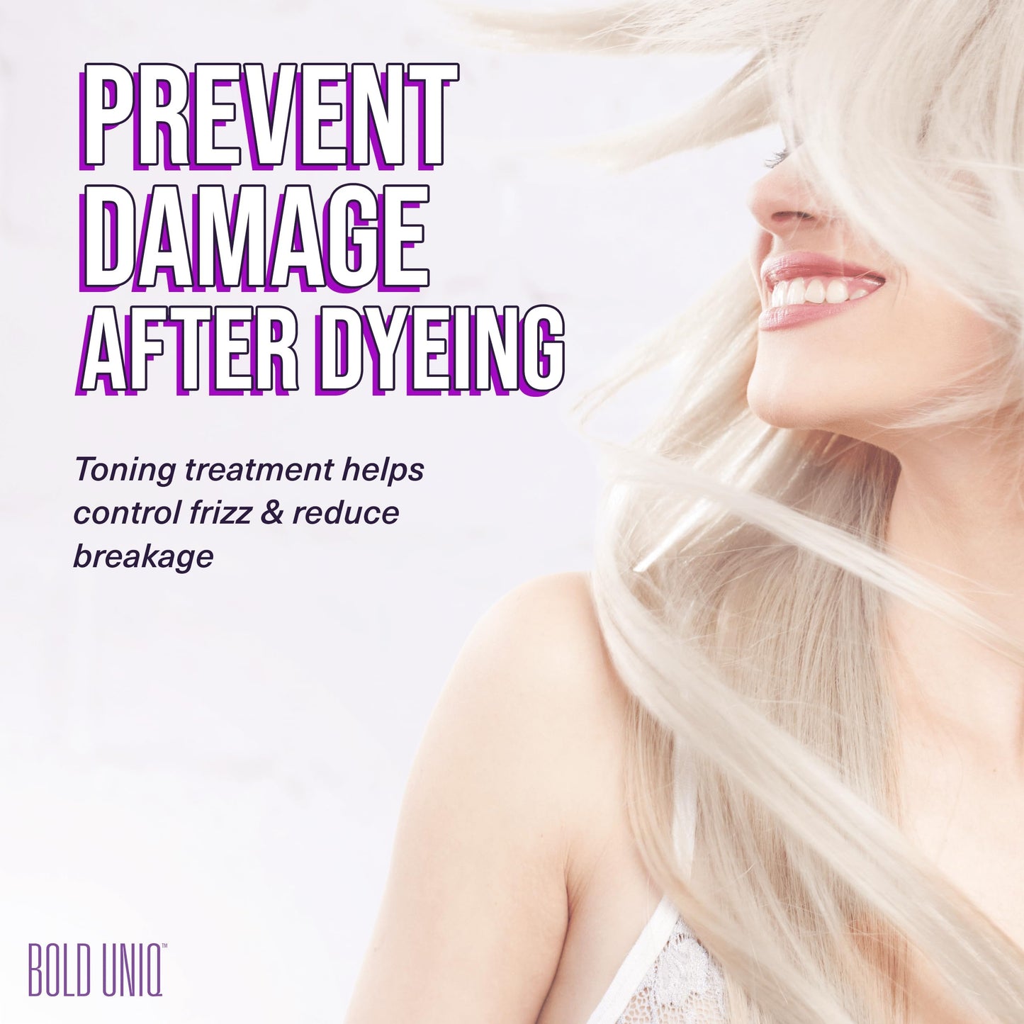 BOLD UNIQ Purple Hair Mask for Blonde, Platinum, Silver Hair - Banish Yellow Hues: Blue Masque to Reduce Brassiness and Condition Dry, Damaged Hair - Sulfate-Free Toner - 200ml