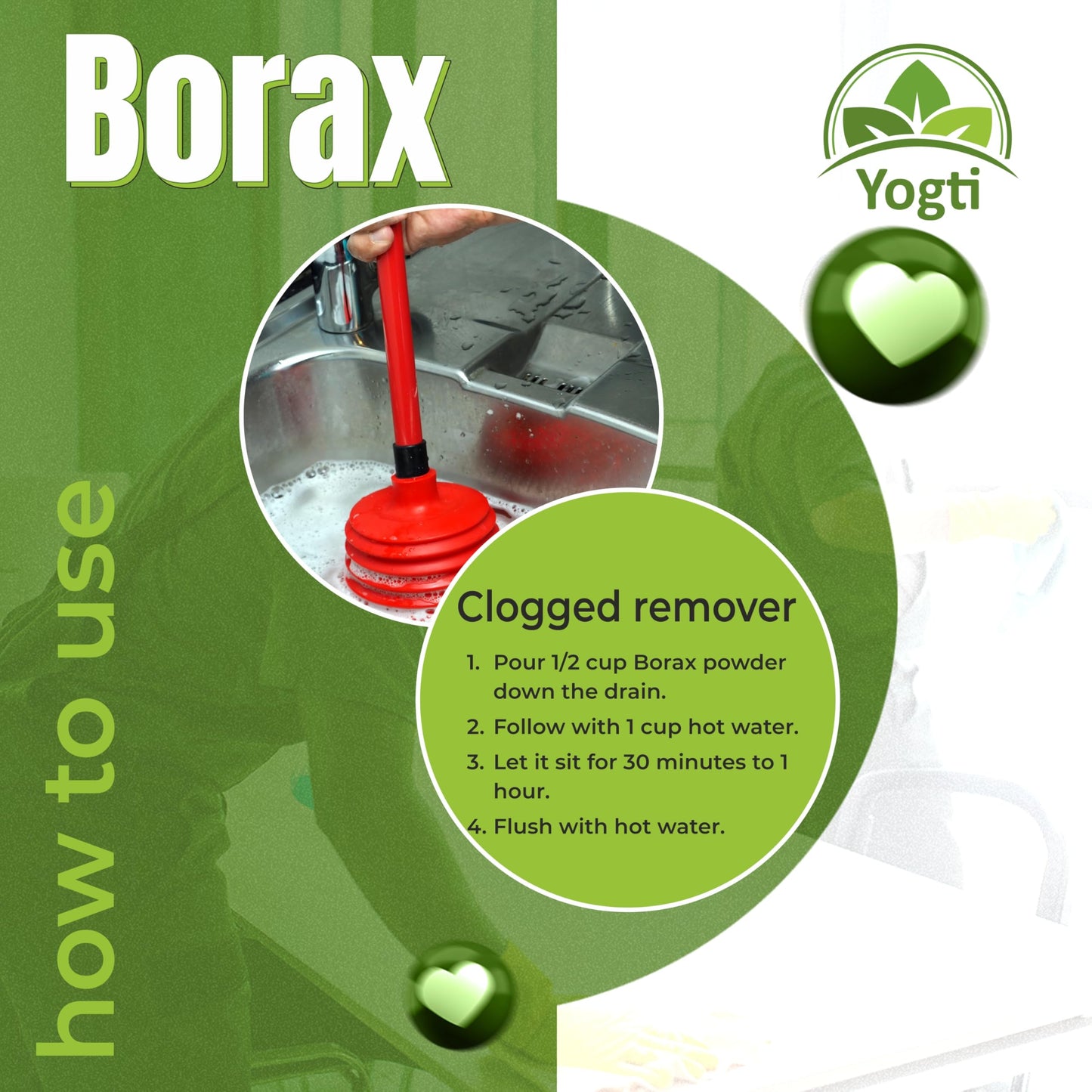 Yogti [Canadian Brand] Borax Powder Laundry Detergent Booster, Pure and Natural, All Purpose Household Cleaner - 4.54 kg