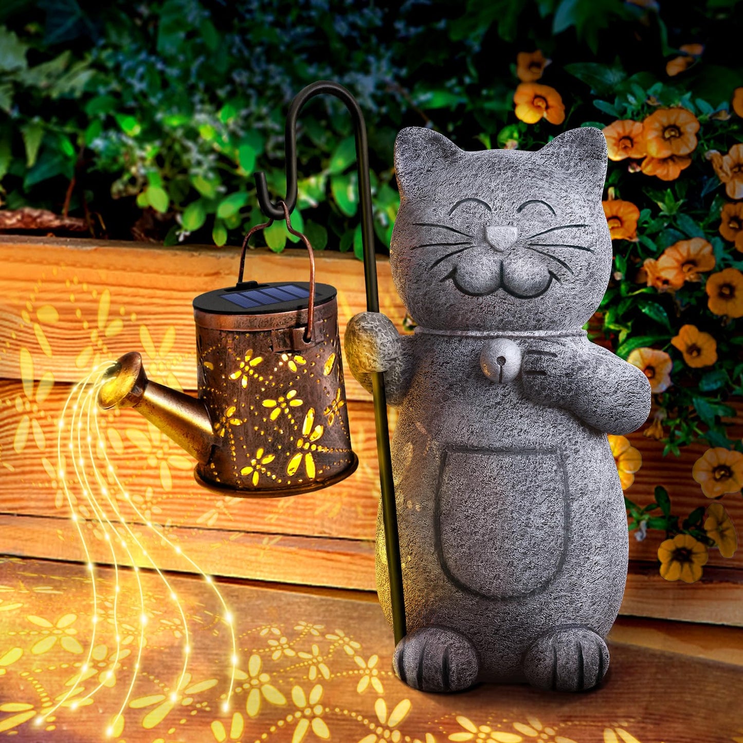 Gifts for Women, Mothers Day Mom Gifts for Mom, Solar Garden Cat Decor Outdoor Statues, Anniversary Birthday Gifts for Women Her Grandma, Gardening Cat Lovers Gift, House Warming Gift New Home