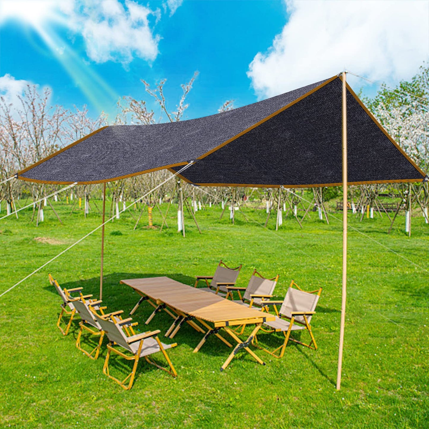 Shade Cloth - for Plants Greenhouse, 70% Sunblock Shade Sails -for Outdoor Garden Pergola Patio Lawn, Sun Protection Neting Cover for Kennel Chicken Coop Easier to Hang Plant Cover