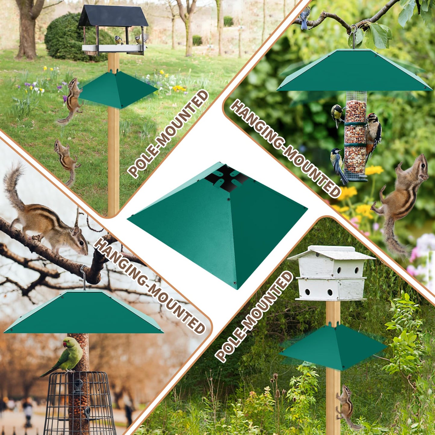 Metal Squirrel Baffle for 4x4 Post,17 Inch Squirrel Guard for Wooden Pole Outdoor,Squirrel Proof Baffles for Bird Feeder Protect Hanging Bird Feeders