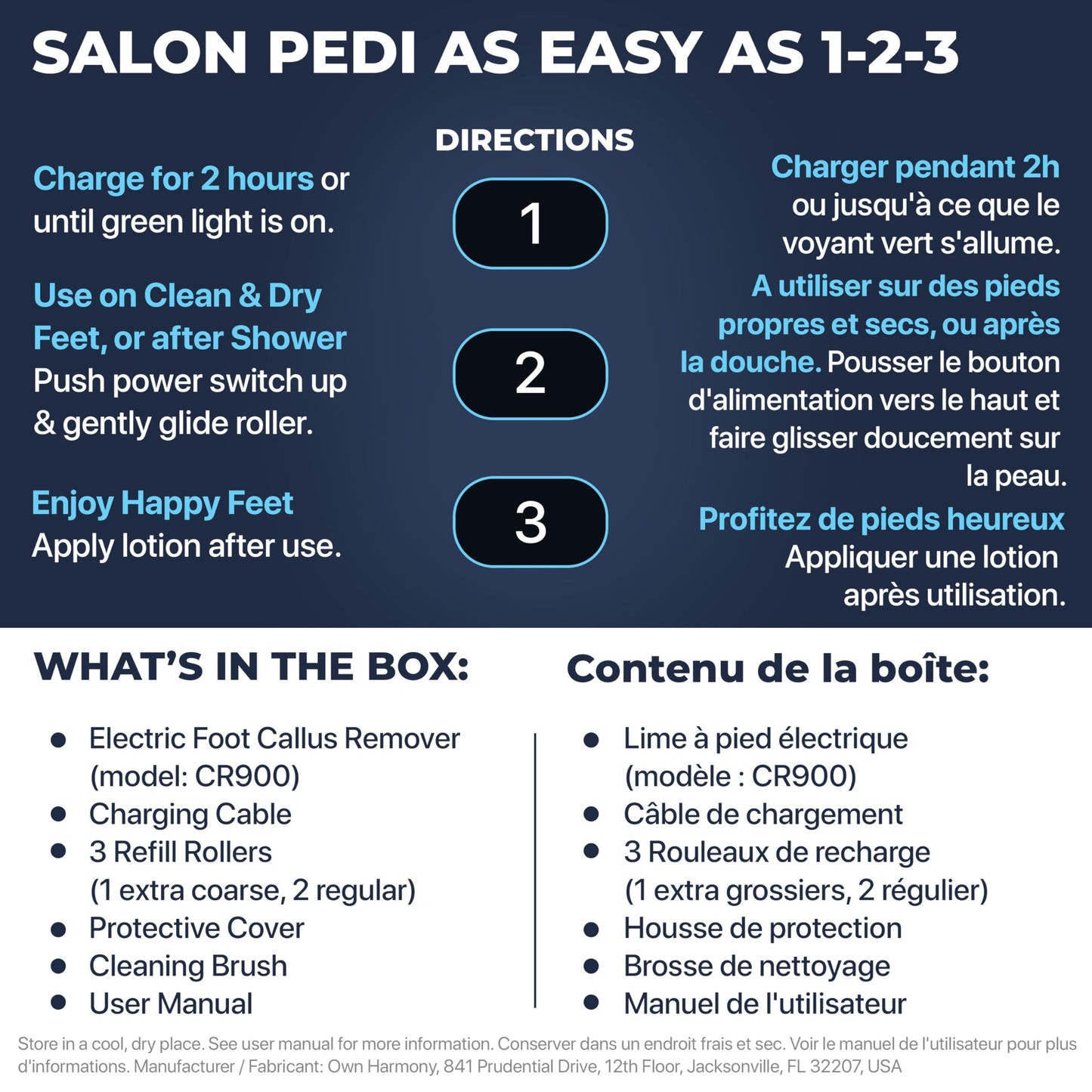 Callus Remover: Electric Rechargeable Pedicure Tools for Men/Women by Own Harmony w 3 Rollers (Tested Powerful) Best Foot File,Professional Spa Electronic Micro Pedi Feet Care Perfect for Cracked Skin