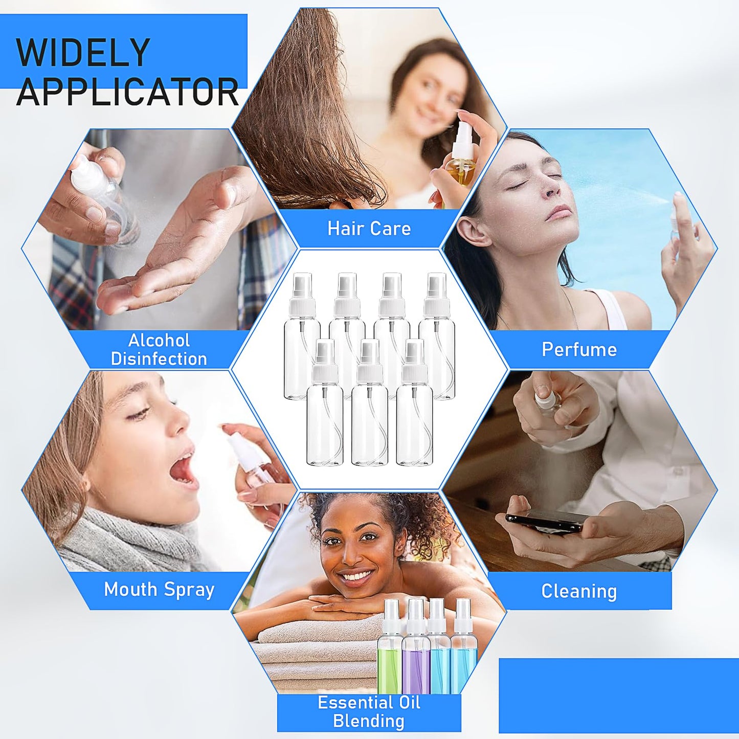 200 Pcs Mini Travel Spray Bottles,1oz Fine Mist Spray Bottle,Clear Plastic Empty Travel Bottle with Small Funnels,Refillable Liquid Containers for Alcohol Skin Toner Essential Oils Perfumes