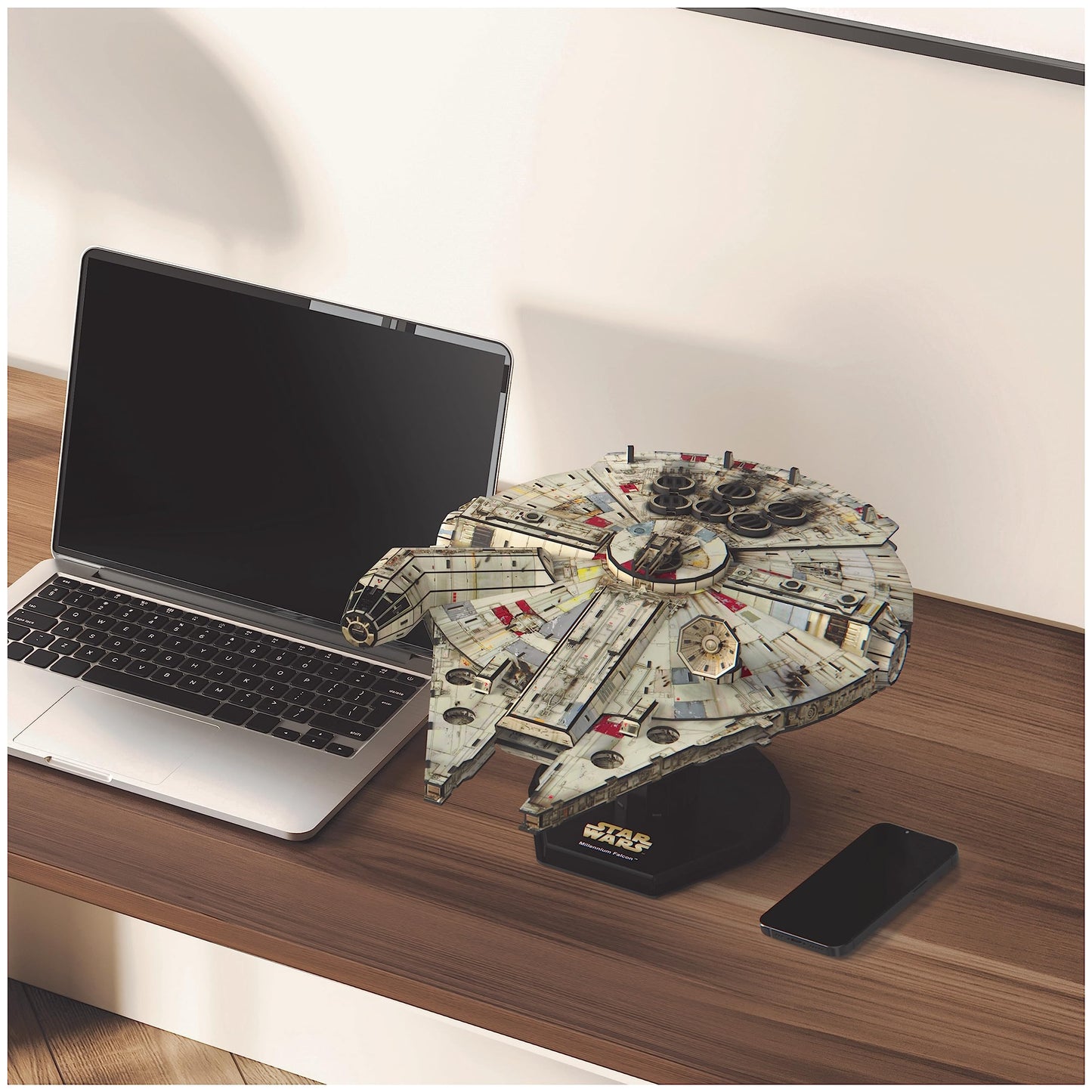 4D Build, Star Wars Millennium Falcon 3D Model Kit 223 Pcs | Star Wars Toys Desk Decor | Building Toys | Paper Model Kits for Adults & Teens 12+