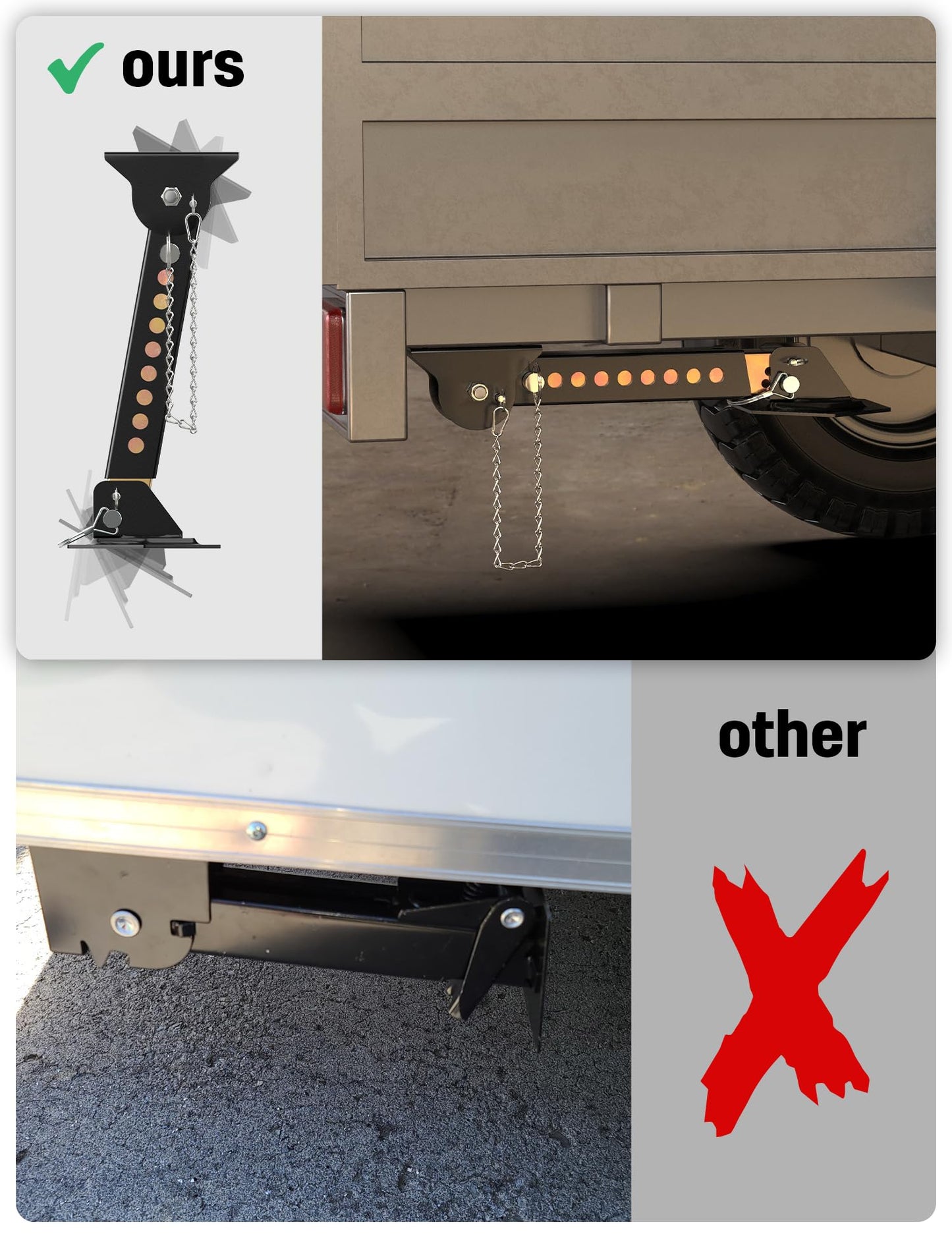 Sulythw Trailer Stabilizer Jacks Telescoping RV Camper Stabilizer Jacks Accessories 2PCS Adjustable from 12" to 18", Slide Out Supports 1000 Lbs Capacity Each