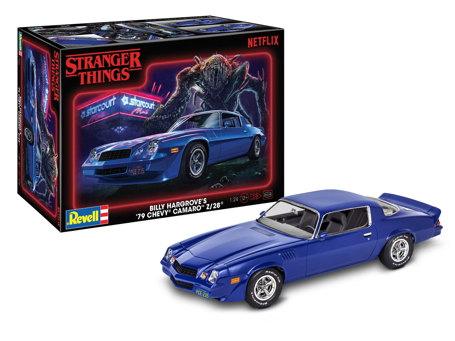 Revell 14560 Stranger Things Billy Hargrove's 1979 Chevy Camaro Z/28 1:24 Scale 89-Piece Skill Level 4 Model Building Kit