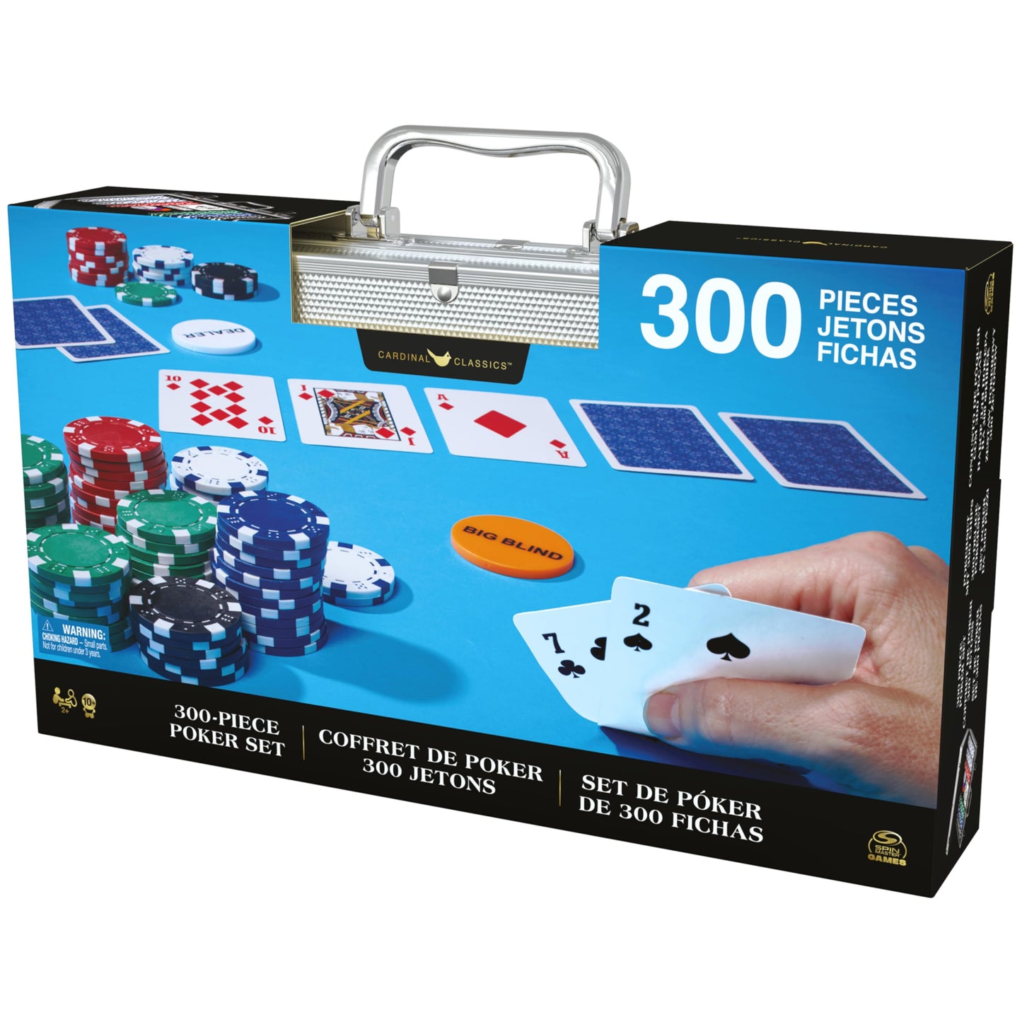 Cardinal Classics, 300-Piece Poker Set with Aluminum Carrying Case & Professional 11.5g Chips Plus 5 Poker Dice, for Adults and Kids Ages 10 and up
