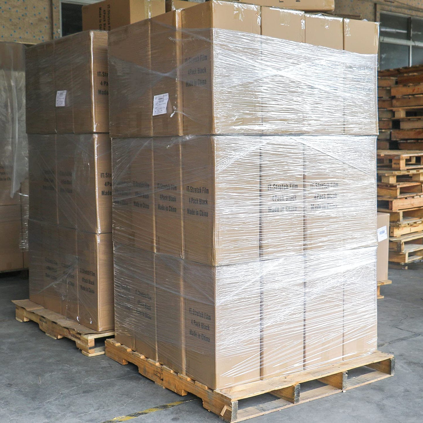 BOMEI PACK Stretch Wrap Film, Plastic Wrap 40cm x 250m, 2 Packs with Rotatable Sleeve