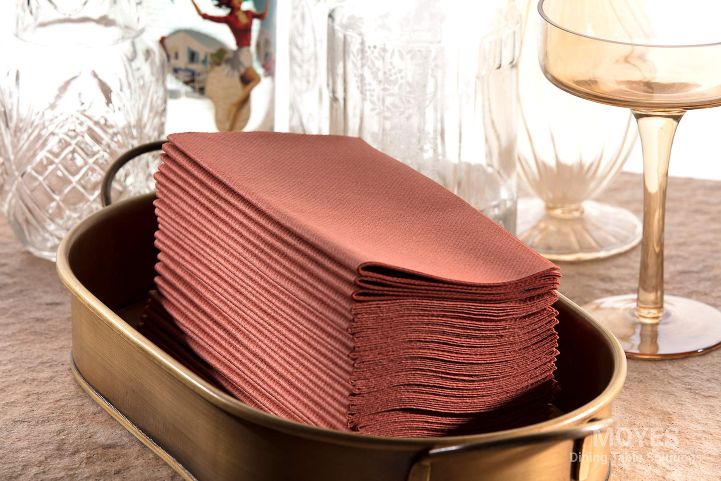 50 Pack - Terracotta Napkins | Linen Feel Guest Disposable Cloth Like Paper Dinner Napkins | Hand Towels | Soft, Absorbent, Paper Hand Napkins for Kitchen,Parties,Weddings,Dinners Or Events