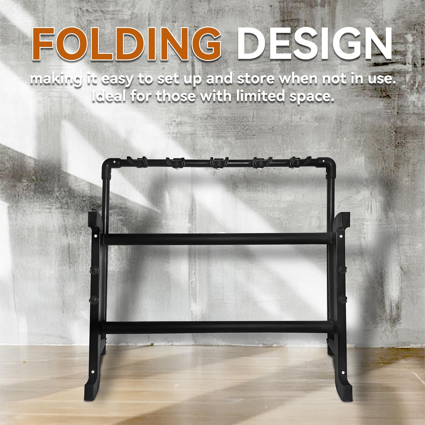 AZOR Multi Guitar Stand Folding 5 Holder Guitar Rack for Acoustic, Electric, and Bass Guitars - Soft Cushioning Sponge Protects Your Instruments - Durable and Stylish Design