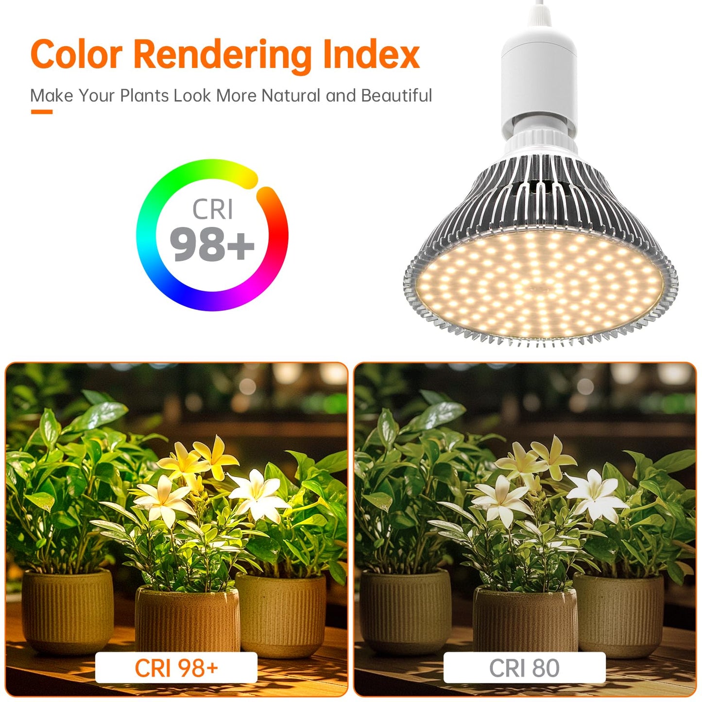 Bstrip LED Hanging Grow Light, Grow Light Bulb for Indoor Plants, 25W Full Spectrum Hanging Grow Light,3000K Plant Light Bulbs with 16.4FT Power Cord, Pendant Grow Lights for Indoor Plants, 1 Pack