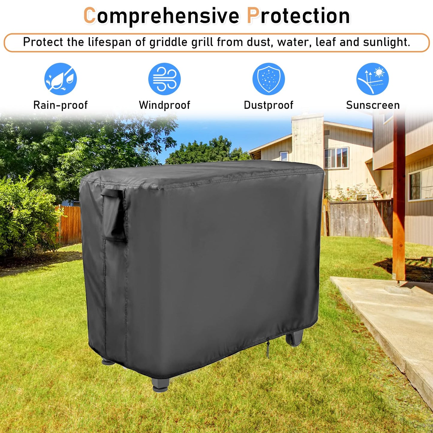 Ancadar Prep Table Cover, 52inch Outdoor Cooler Cart Cover for Keter Unity Xl Portable Bar Rolling Cooler Cart and Storage Cabinet Cover Heavy Duty Waterproof Patio Ice Tool Chest Cover