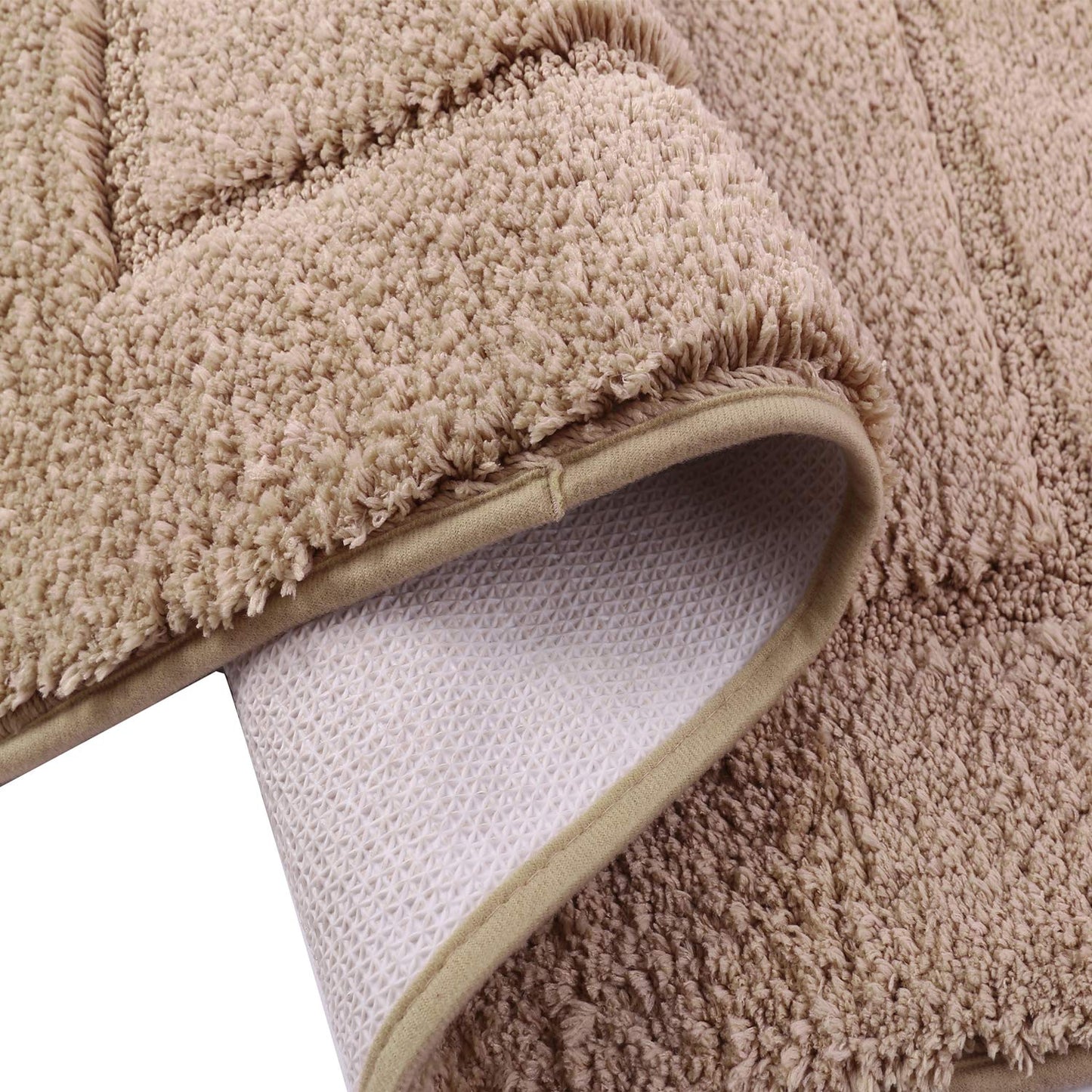 Pauwer Bath Rug Sets 2 Piece, Non Slip Bath Mats for Bathroom, Absorbent Microfiber Bathroom Rugs, Machine Washable Bathroom Mat with U-Shaped Toilet Rug for Bathroom Tub, Shower
