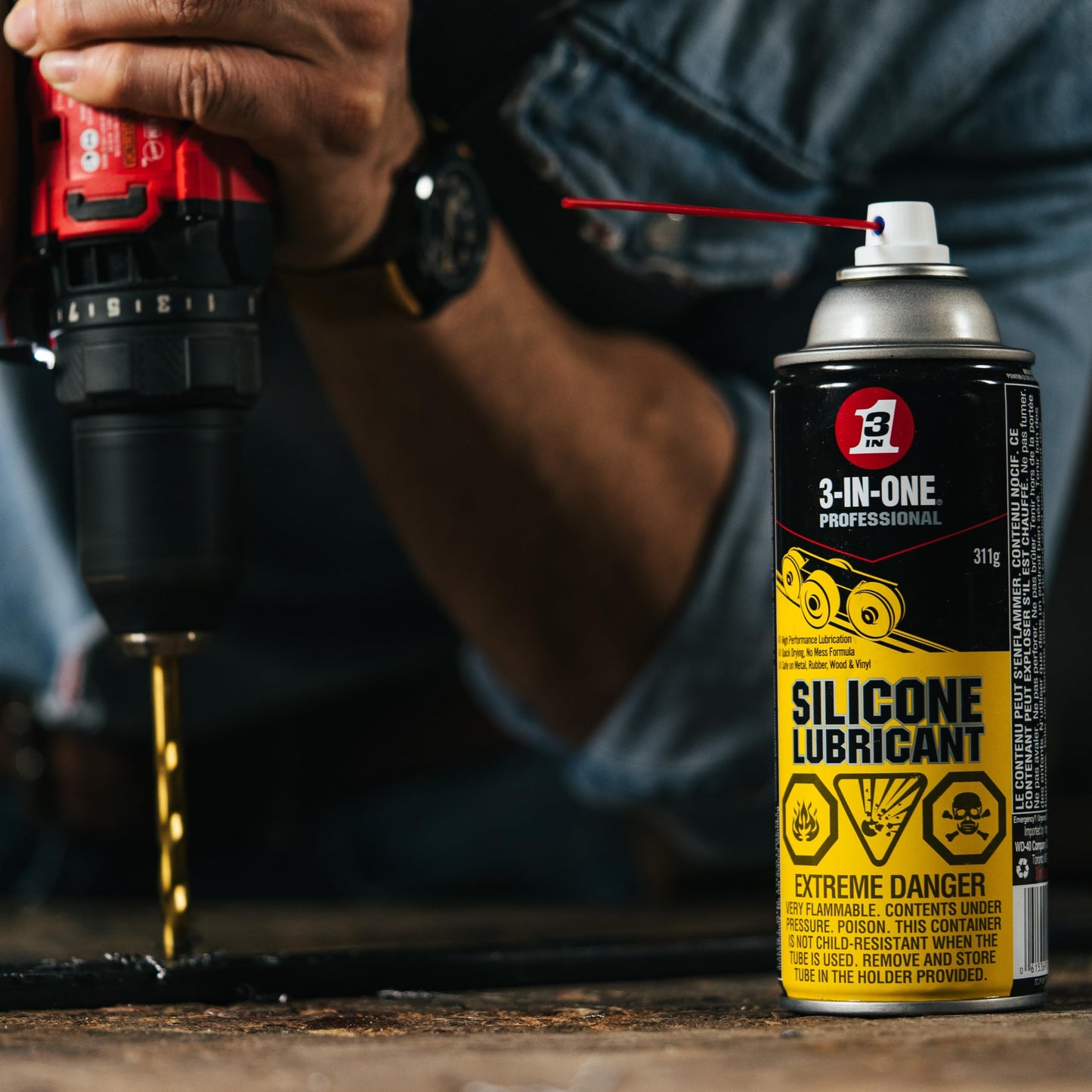 3-IN-ONE Professional Silicone 311g, Safe to use on Metal, Rubber, Wood and Vinyl, 1141, Case of 12