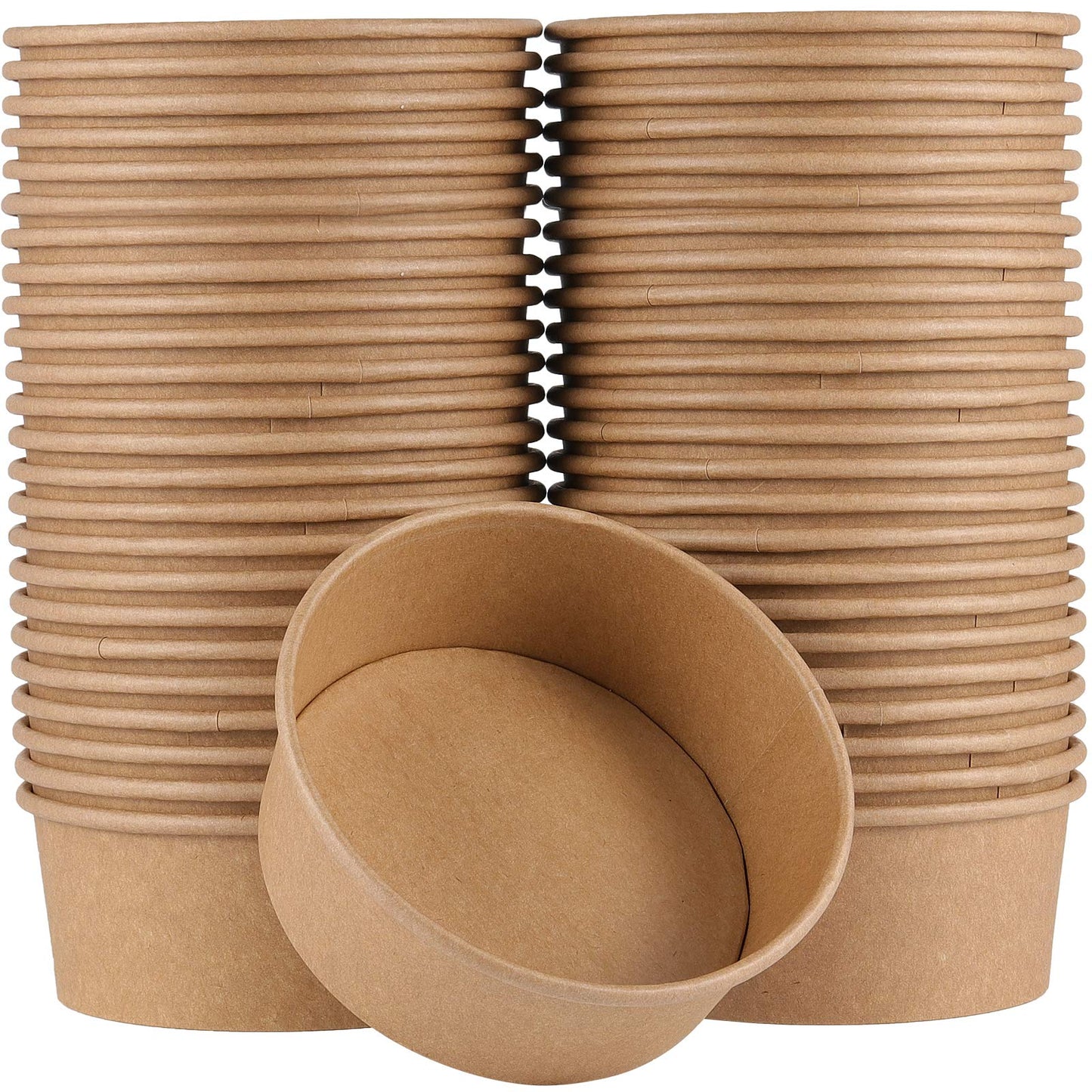 ZEONHAK 90 Pack Kraft Paper Bowls, 25 oz Disposable Paper Soup Bowls(No Lids), to Go Food Container for Cold or Hot Food, Soup, Ice Cream, Dessert