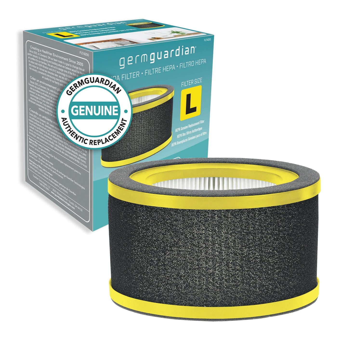 Guardian Technologies FLT4200 Genuine True HEPA Air Purifier Replacement Filter L for GermGuardian AC4200W