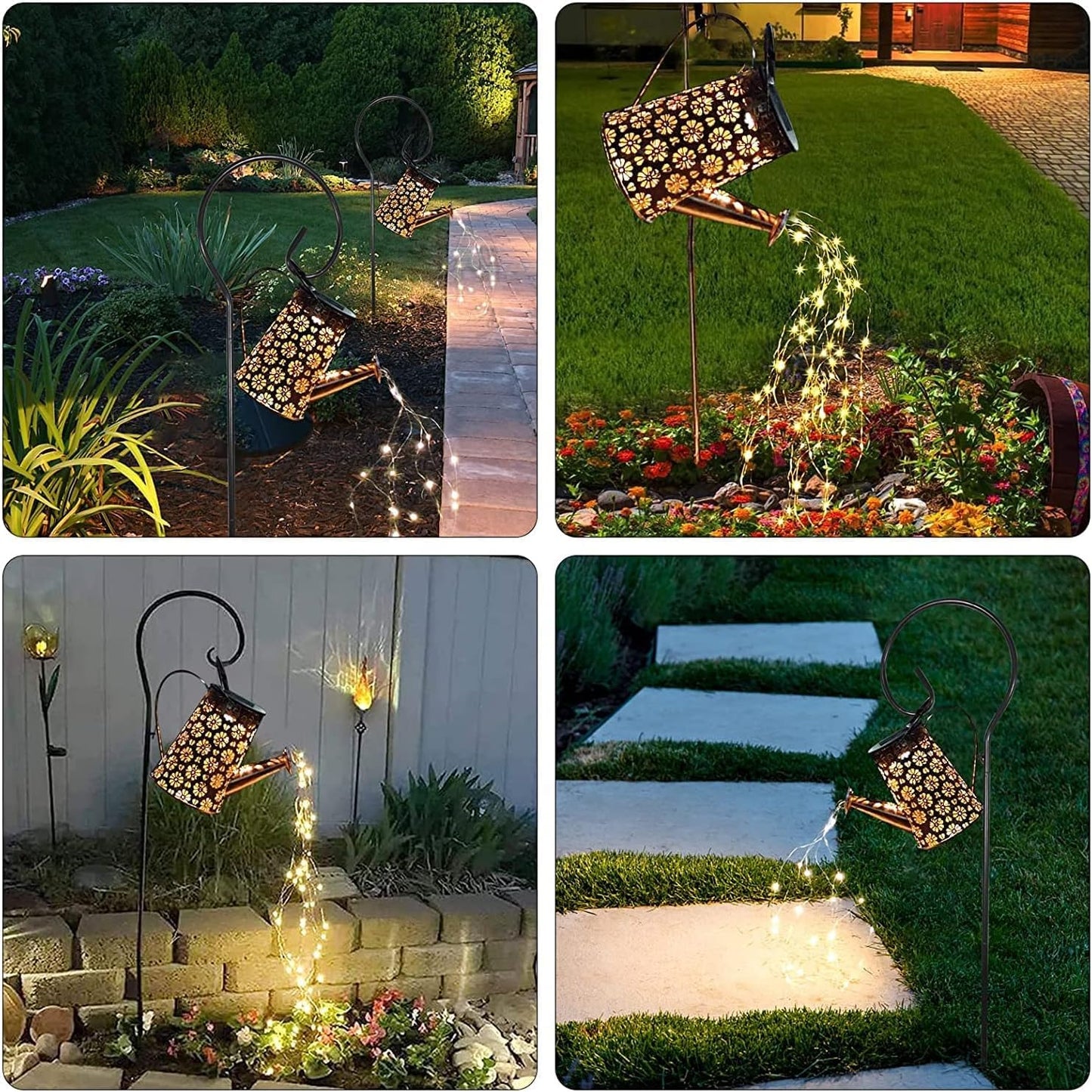 2 Pack Solar Watering Can with Lights,Solar Outdoor Garden Decor Waterproof Hanging Lantern Landscape Lights Outside Decorations for Yard Lawn Patio Gardening Gifts.