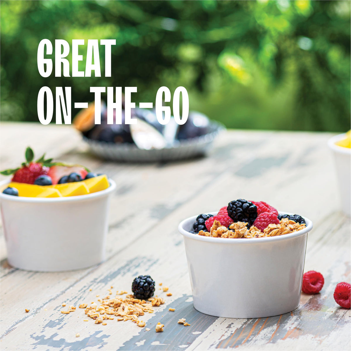 [8 oz. - 50 Sets] Paper Food Container with Lid, Insulated Paper Food Cup with Paper Vented Lid, Hot or Cold to Go Containers, Soup Container, Ice Cream Cup, Yogurt Cup, Eco-Friendly White Container