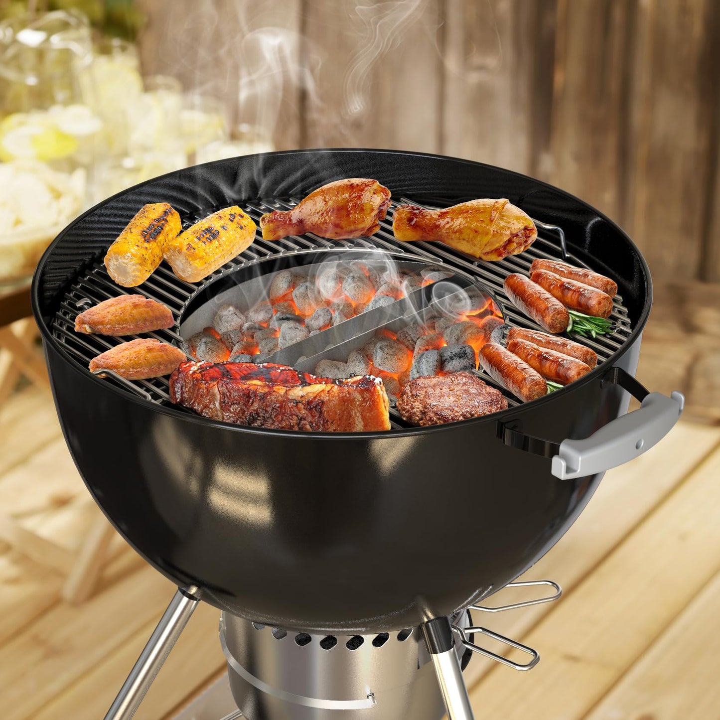 Onlyfire Stainless Steel Contoured Charcoal Basket Holders Fits Kettle Grill,2 pcs for a Set