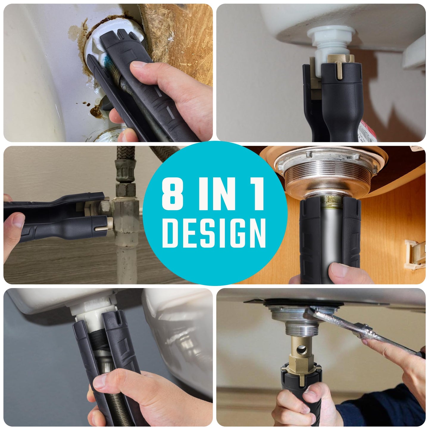 DURATECH Faucet Wrench, Sink Wrench, 8 in 1 Plumbing Wrench, Faucet Installation and Removal Tool for Plumbing Repair
