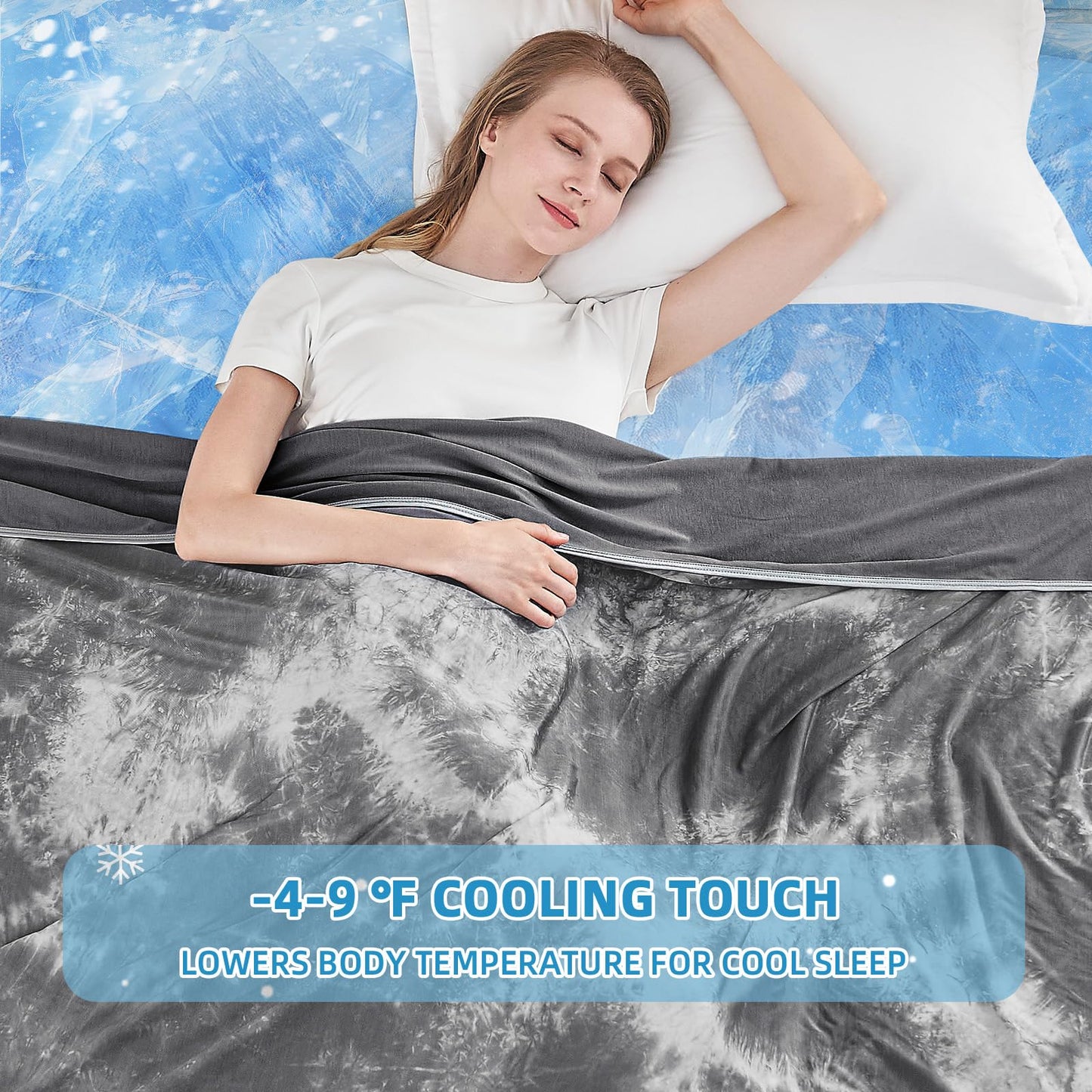 inhand Cooling Blanket Queen Size(90"x90", Breathable Summer Blanket with Double-Sided Cool to Touch Fabric, Lightweight Cold Blanket for Night Sweats Hot Sleepers, Throw for Cozy Wrap on Bed,Grey