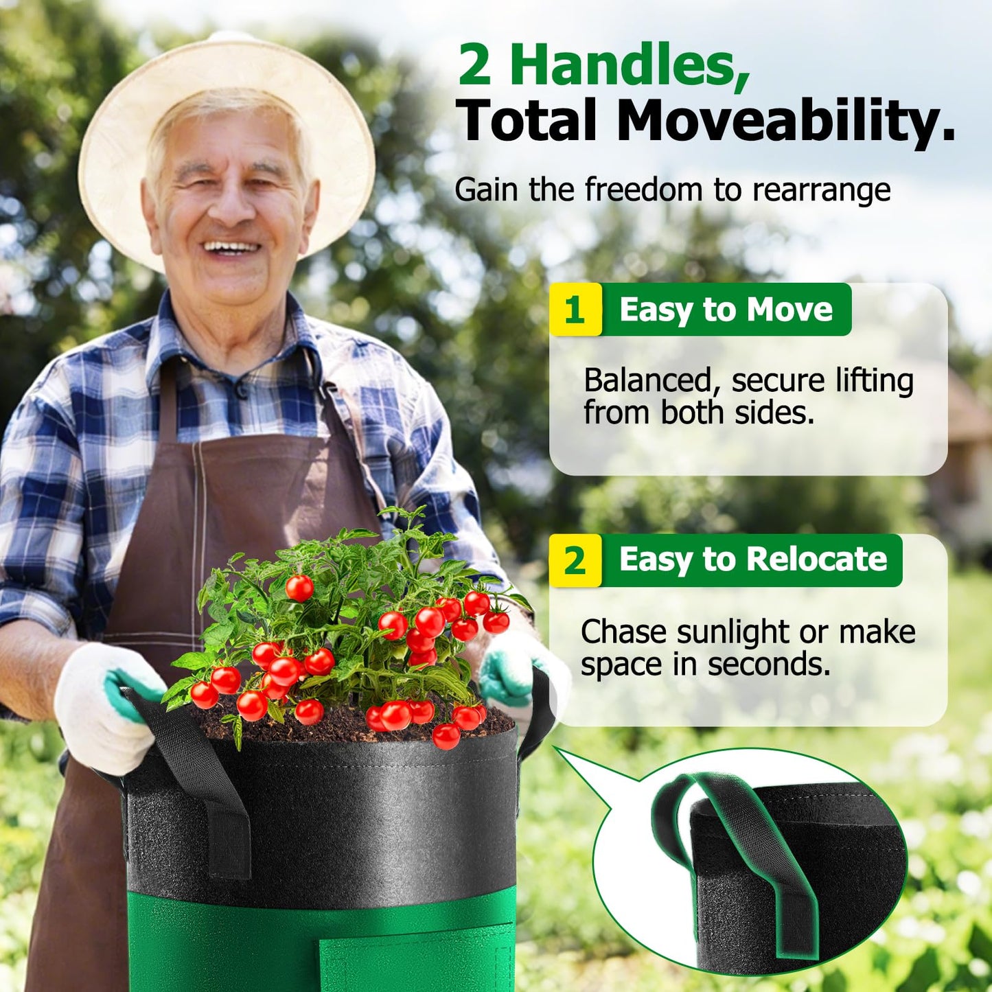 Xpatee 6 Pack Potato Grow Bags with Flap, 20 Gallon Grow Bags for Growing Potatoes, Xpatee Colorful Durable Fabric Garden Planter Pots with Harvest Window for Tomatoes Vegetables Fruit Flowers Herbs