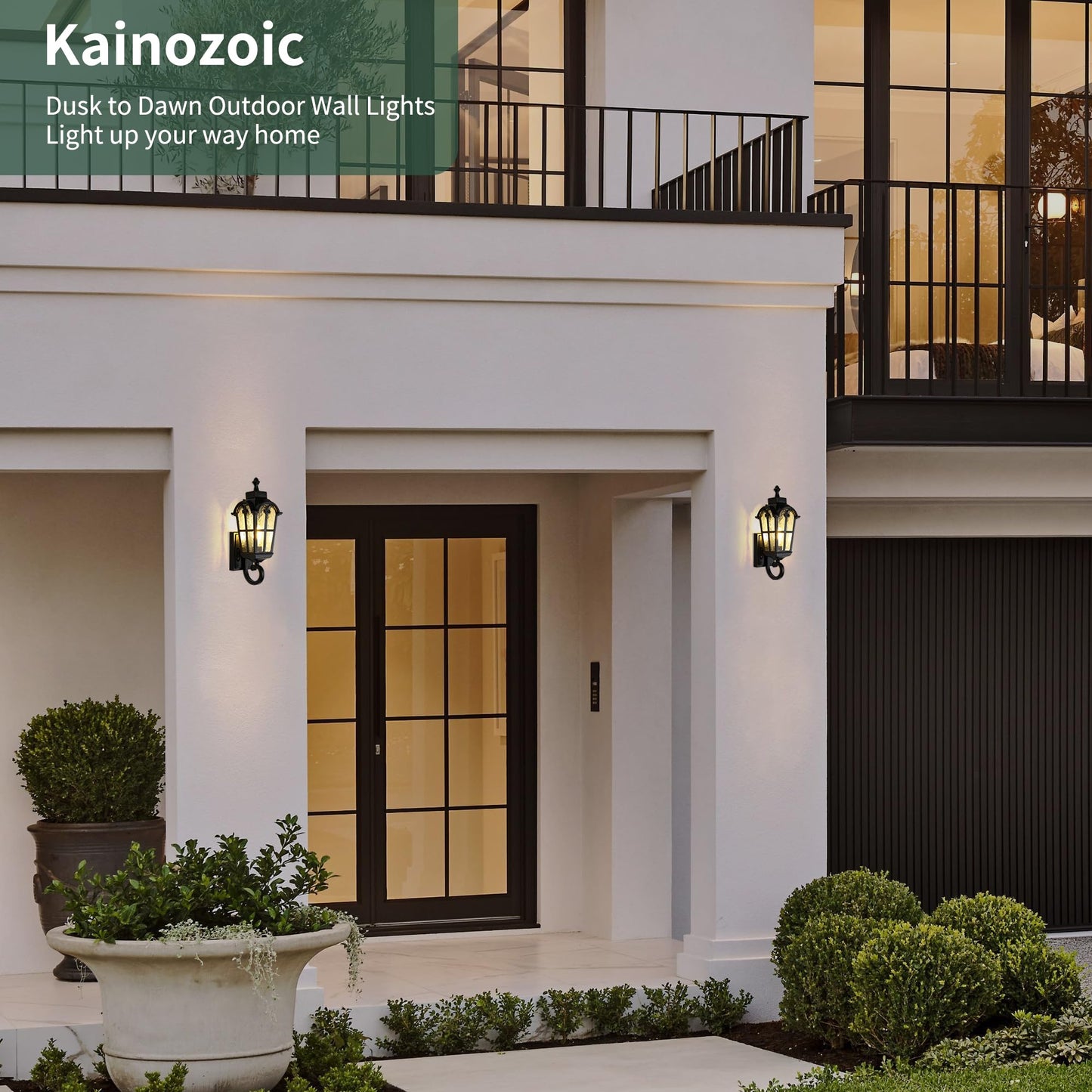 Outdoor Wall Light Fixtures Waterproof Porch Lights Anti-Rust Matte Black Exterior Lighting Fixtures Sconce Lights Outdoor Wall Lantern for Patio Front Door Garage