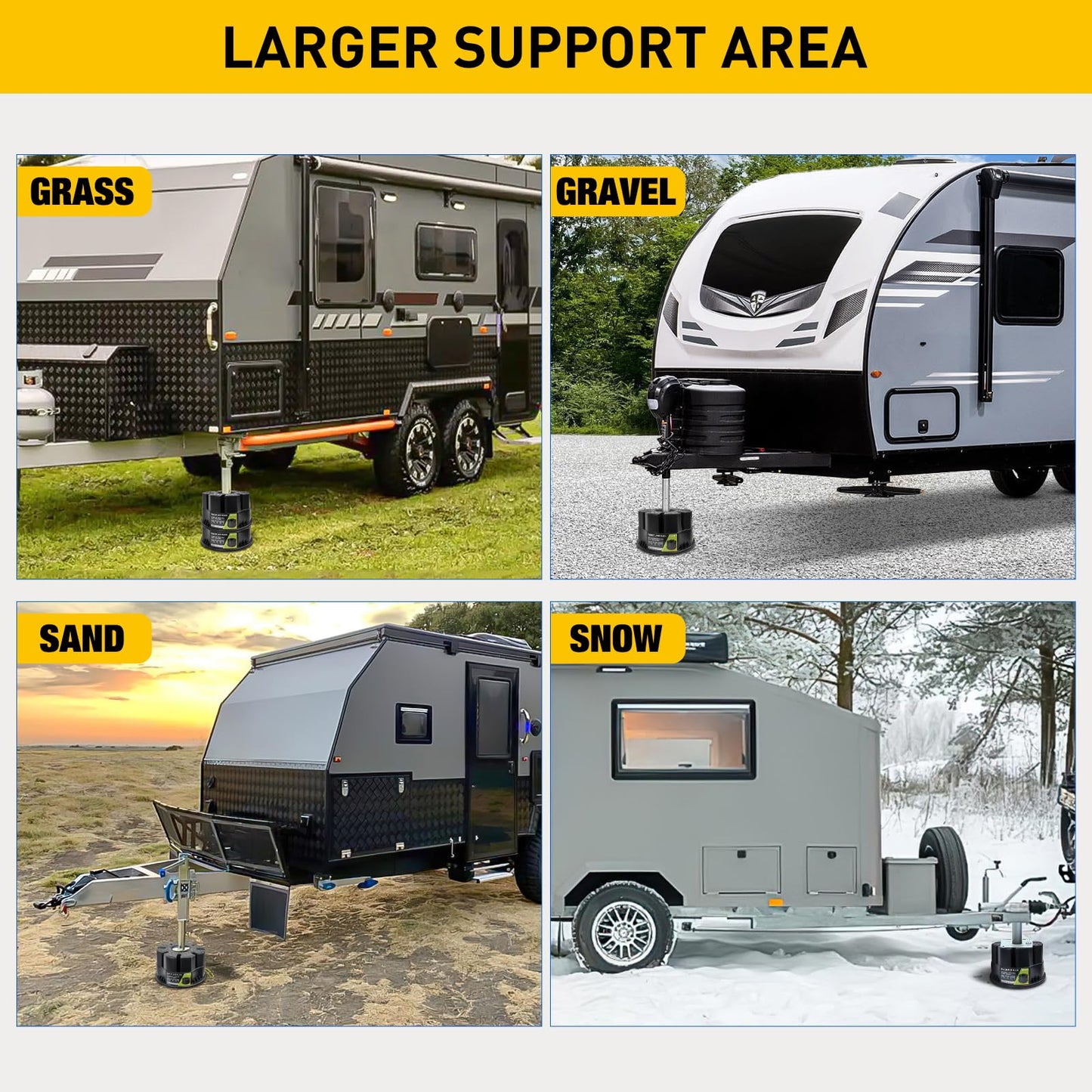 Trailer Jack Blocks - RV Leveling Block for Travel Trailers Wheels and Any Jack, 20,000 lbs RV Jack Blocks with Bag, Camper Jack Block Universal Compatibility & Convenient Storage 1 Pack