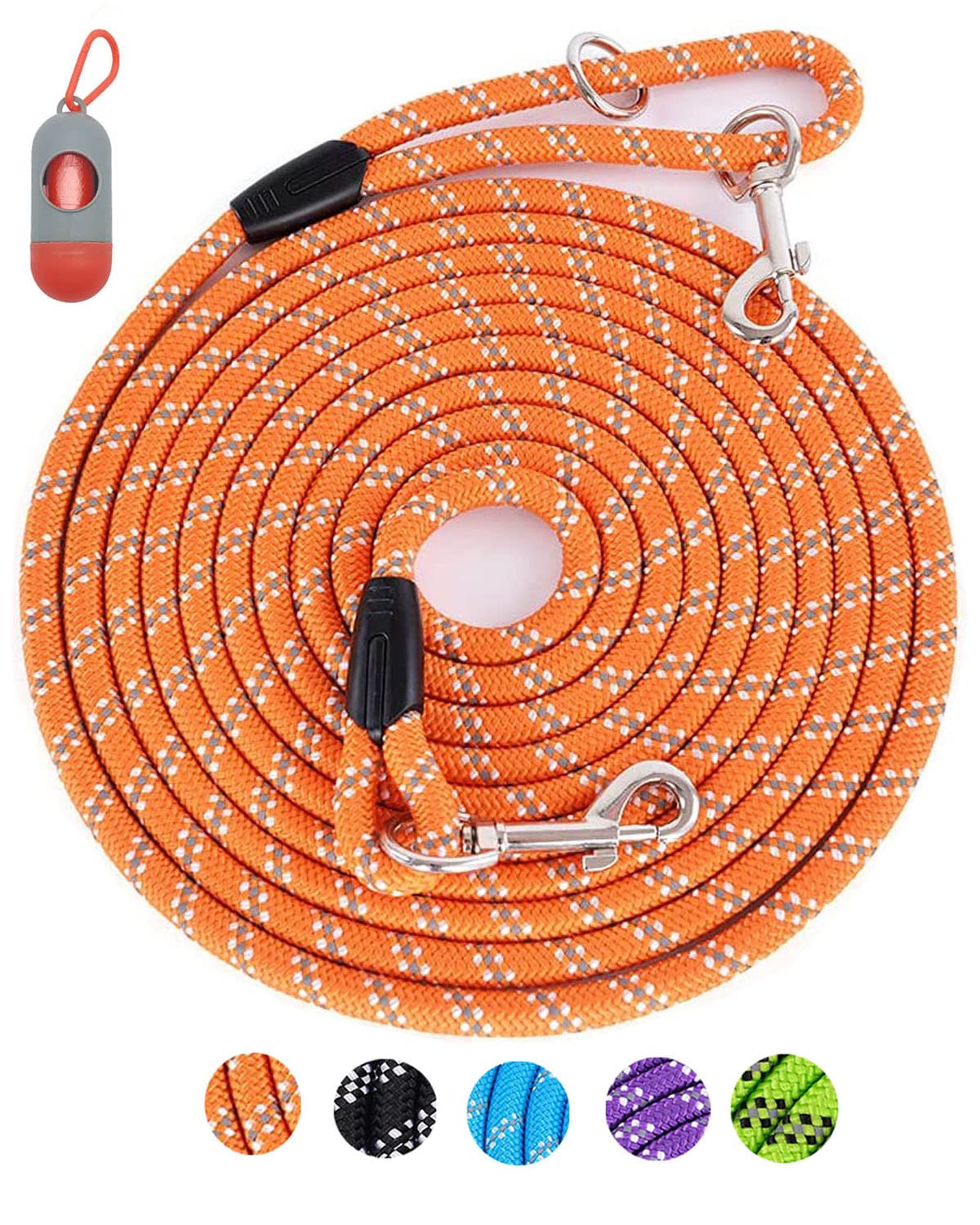 100FT Long Leashes for Dog Training, Reflective Threads Check Cord Recall Training Agility Dog Lead for Large Medium Small Dogs, Dog Tie-Out Cable Great for Playing, Camping, or Backyard