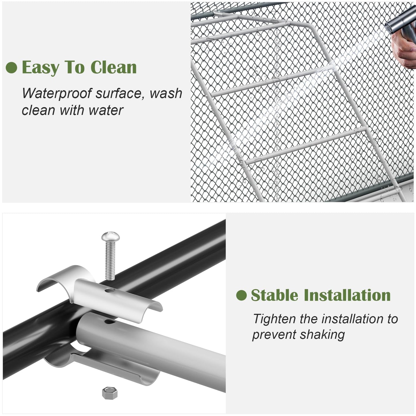 Chicken Coop Perches with Swing, Metal Chicken Roosting Bars, Chicken Run Toys Accessories for Backyard Poultry Habitat Supplies, Hen Perch for Coop, Farm Chick Ladder, Grey