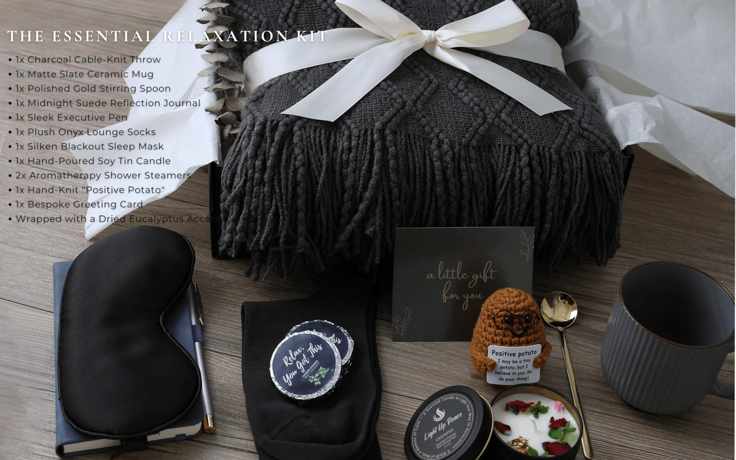 Birthday Gifts for Men Gift Set, Get Well Soon Gift Basket Gift Box for Men, Dad Birthday Gift/Gifts for brothers/Thank You Gifts Box (Grey & Navy Blue)