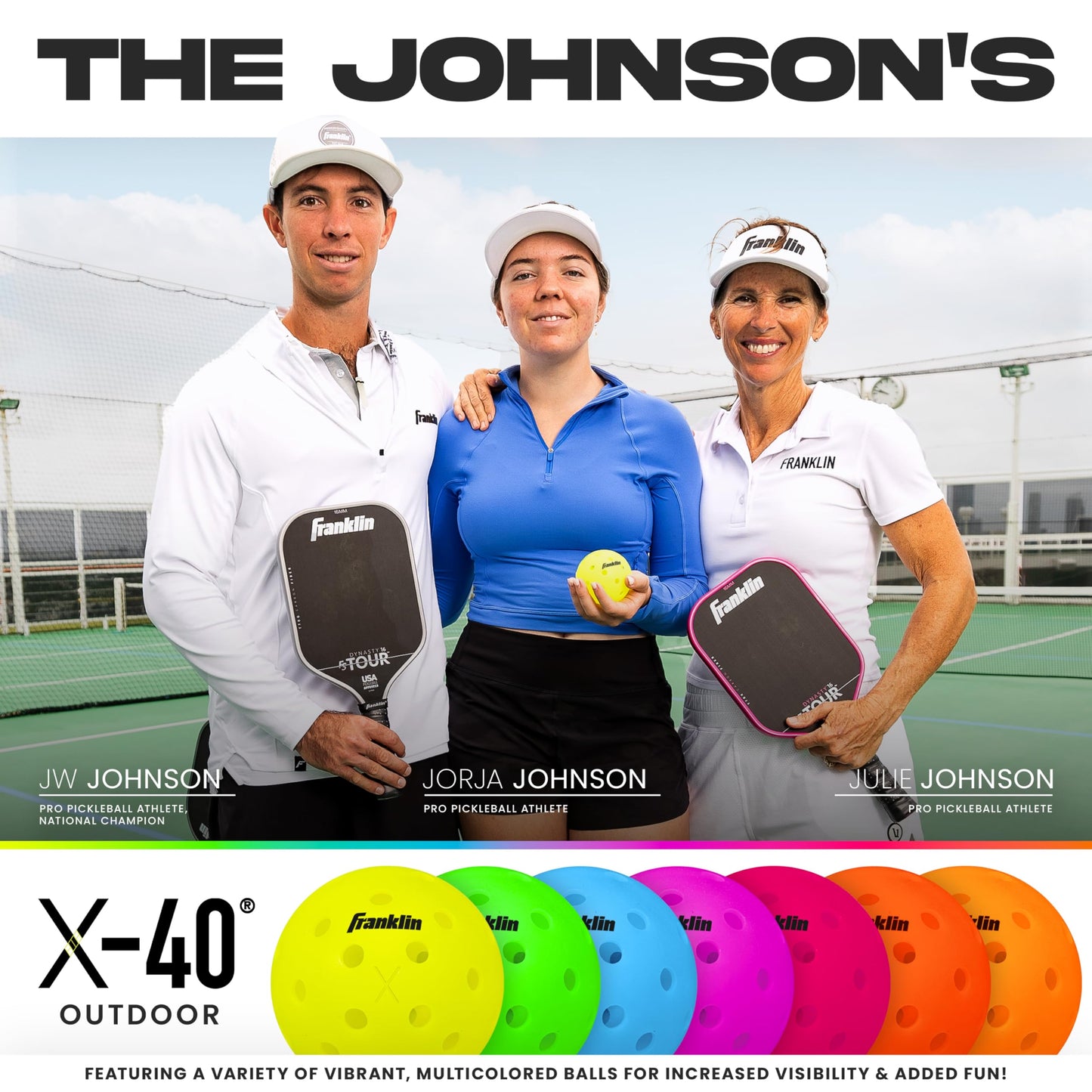Franklin Sports X-40 Pickleballs - Outdoor Pickleballs - 12 Pack Bulk - USA Pickleball Approved - Lava - Official Ball of US Open Pickleball Championships