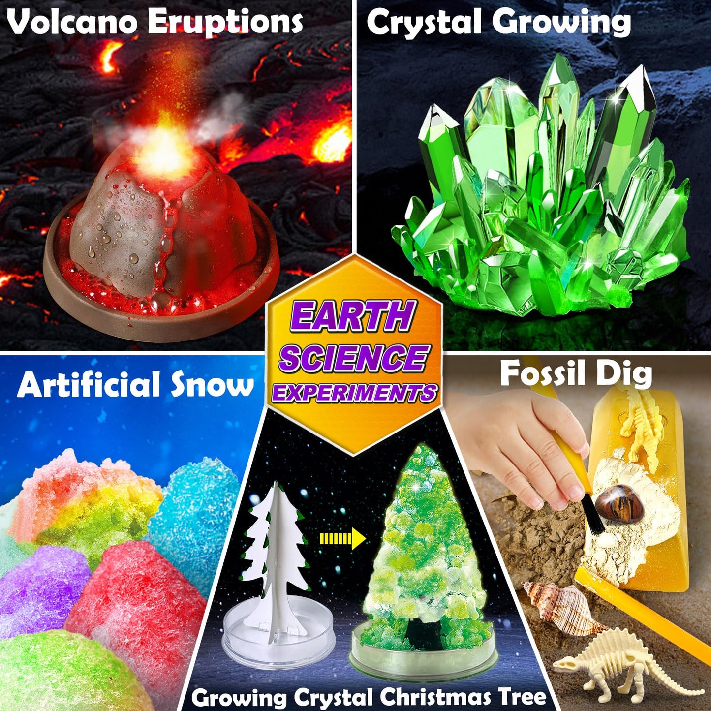 UNGLINGA 150 Experiments Science Kits for Kids, S.T.E.M Educational Toys for Boys Girls Birthday Gift Ideas, Volcano, Chemistry Set