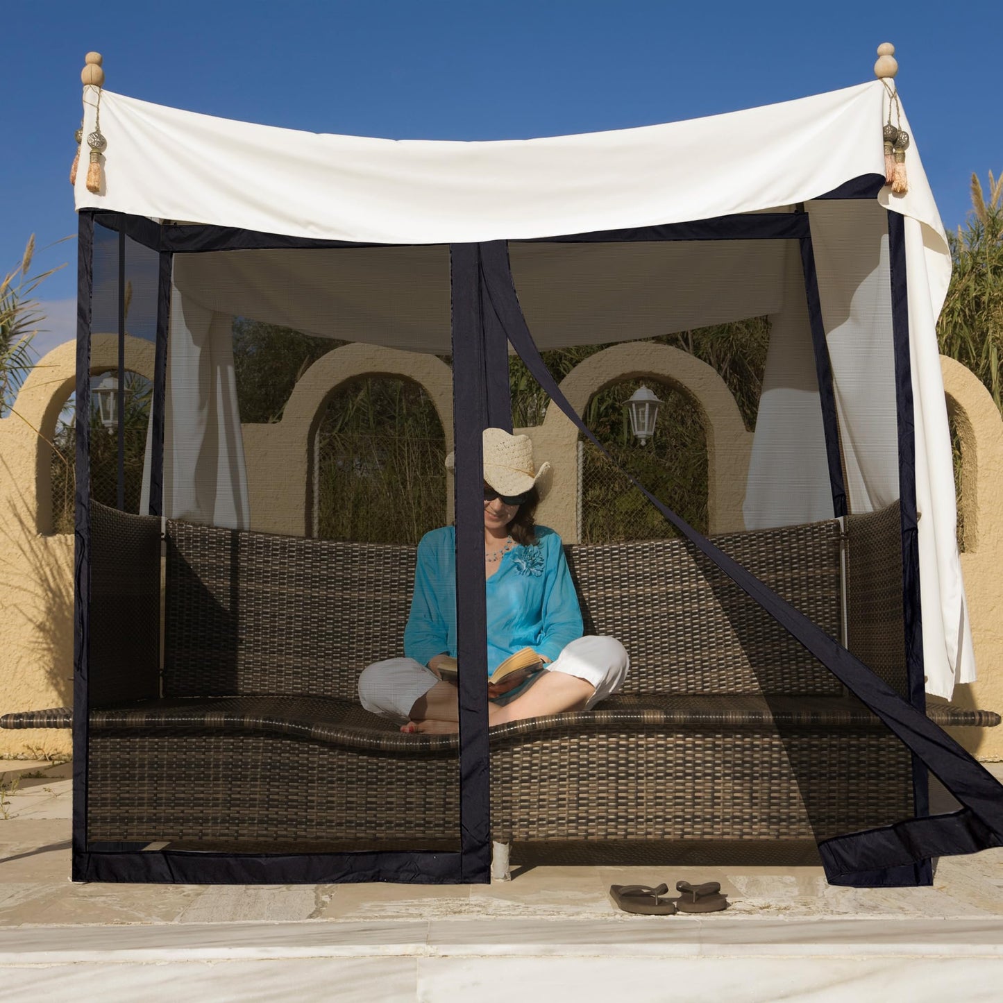 Yescom Universal Replacement Mesh Netting Screen Wall Sidewall Curtain with Zipper for 10x12ft Yard Gazebo Canopy Tent