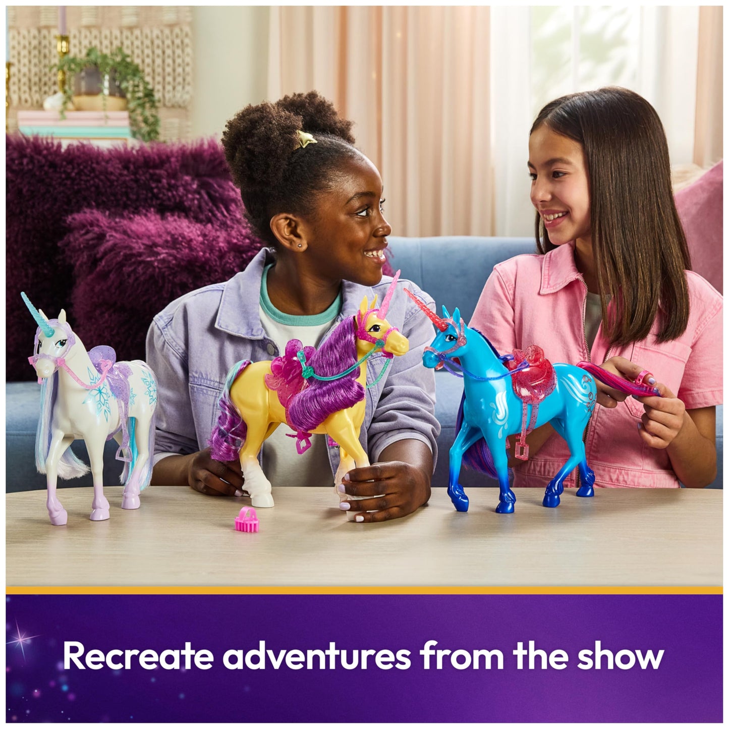 Unicorn Academy, Power of Friendship Glacier, Easter Gifts Idea, Dolls & Unicorn Toys for Girls, Includes Translucent Saddle & Bridle, 11”
