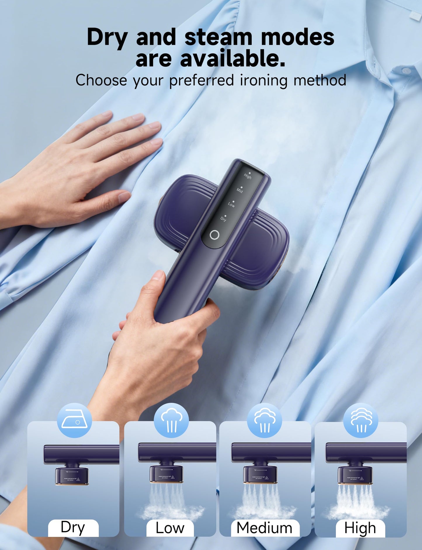Steamer for Clothes,Sundu Portable 2-in-1 Steamer & Iron,100ml Tank,15s Heat-up,20 Min Steam,Wrinkle Remover,Garment Steamer for Travel, Home, Office(Aquamarine)