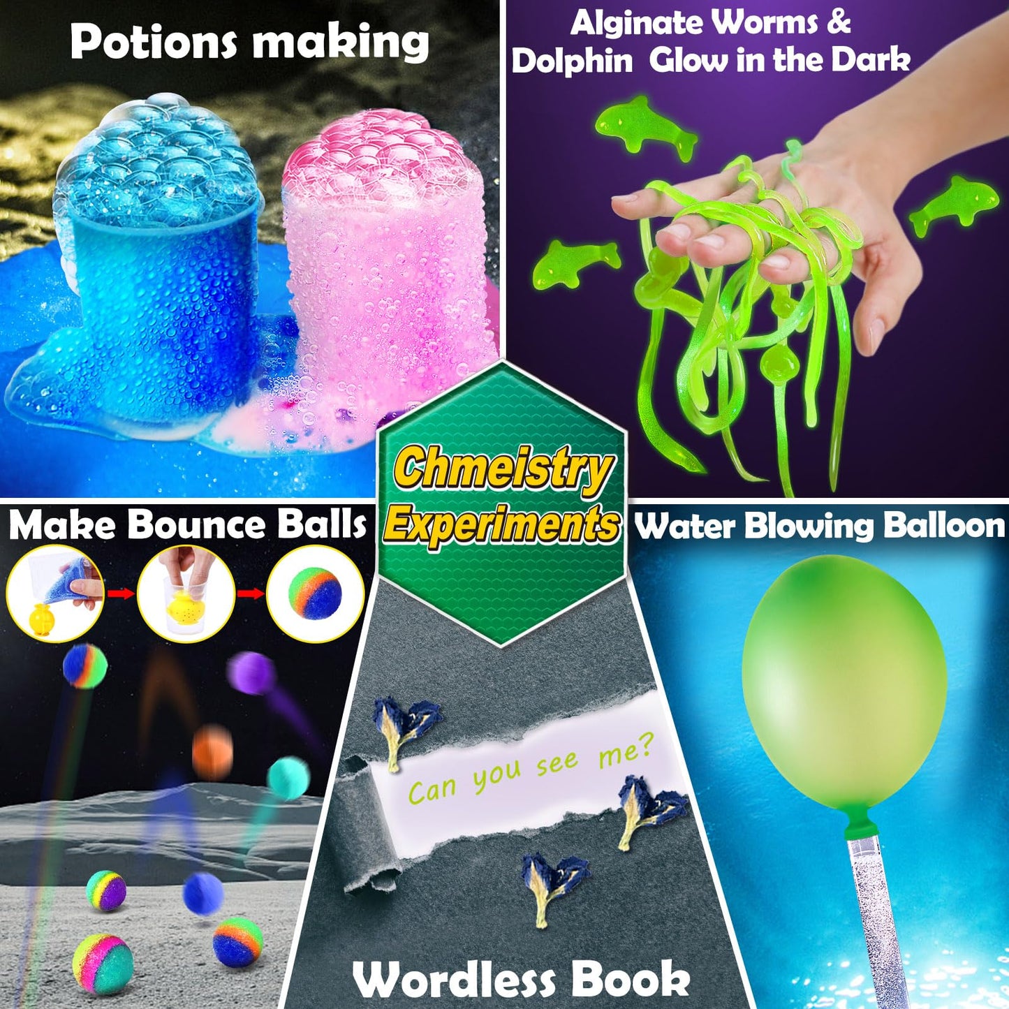 UNGLINGA 150 Experiments Science Kits for Kids, S.T.E.M Educational Toys for Boys Girls Birthday Gift Ideas, Volcano, Chemistry Set