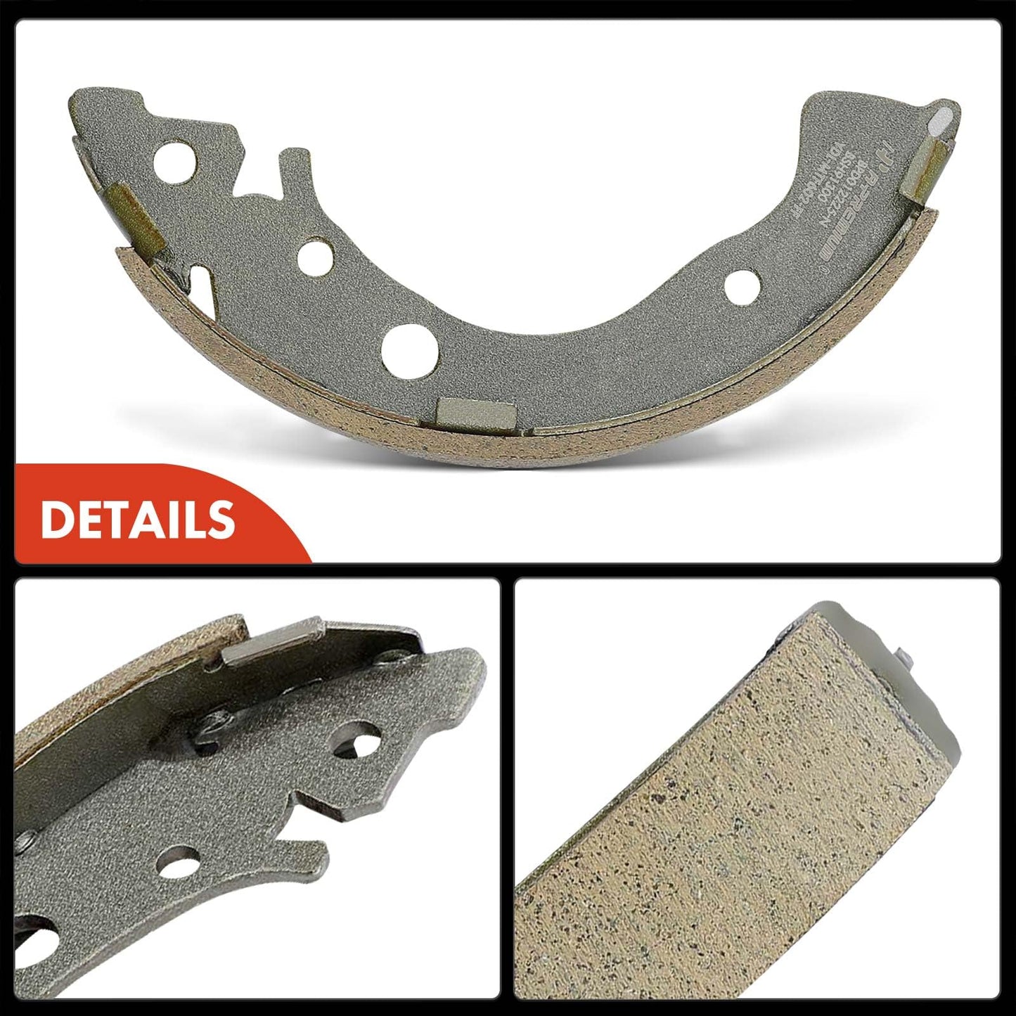 A-Premium Set of 4 Rear Brake Shoes Set Compatible with Honda Civic 2003-2015, Fit 2009-2013/2015-2020, Insight 2010-2014